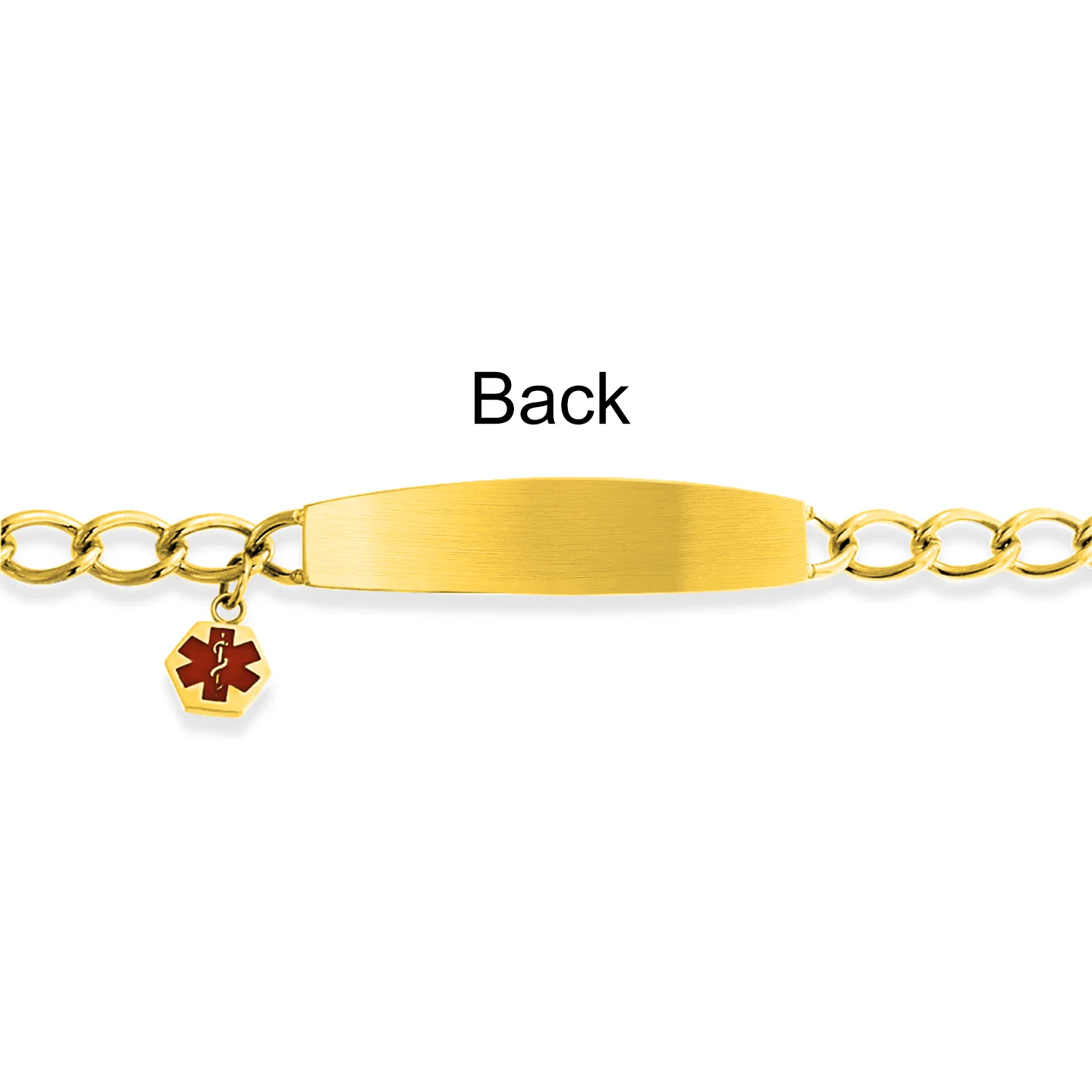 Lightweight Red Medical Identification Blank Medical ID Curb Link Bracelet Stainless Steel 7.5 Inch - Image 36
