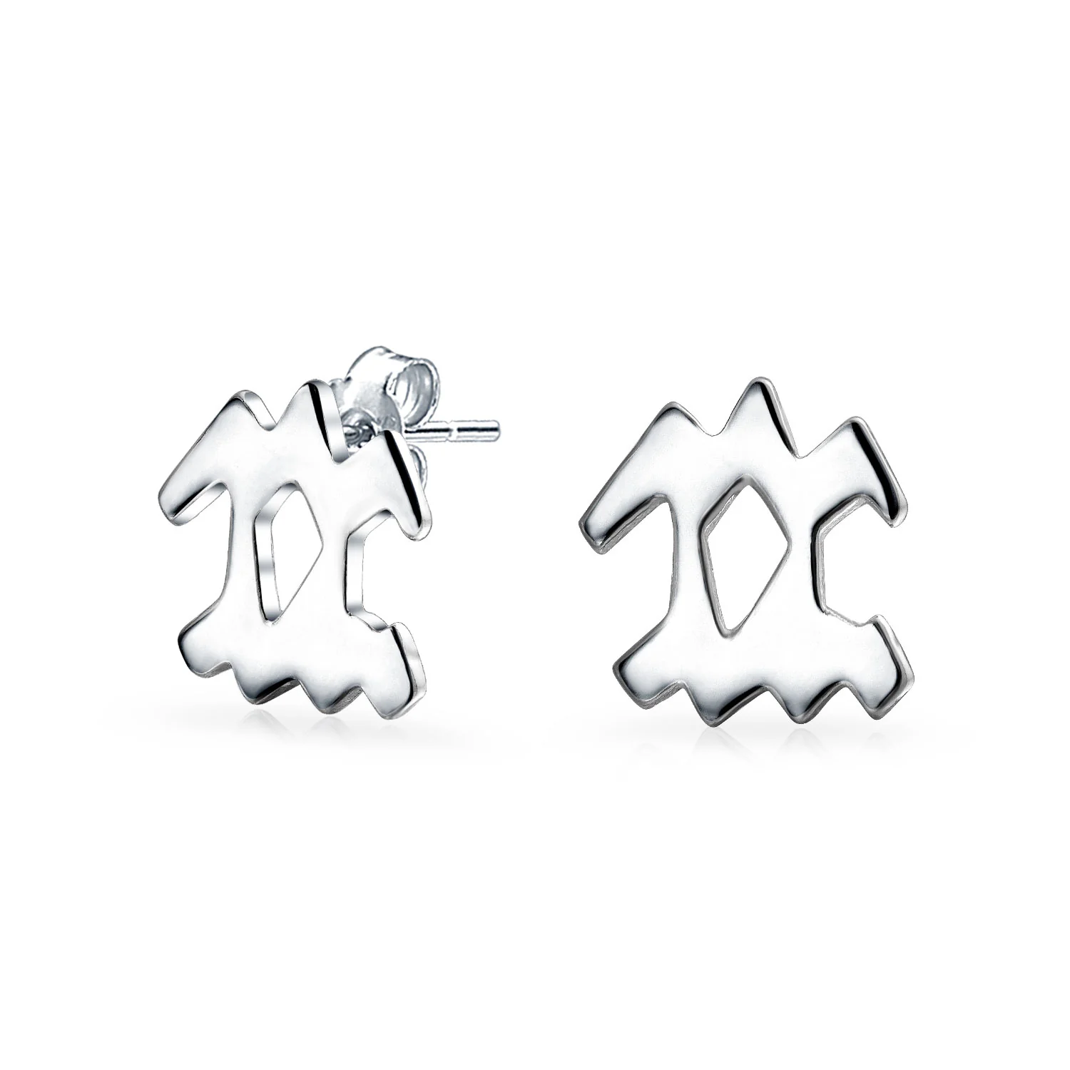 Mini Dainty Circle Zodiac Stud Earrings Sterling Silver for 12 Constellations - Image 2
