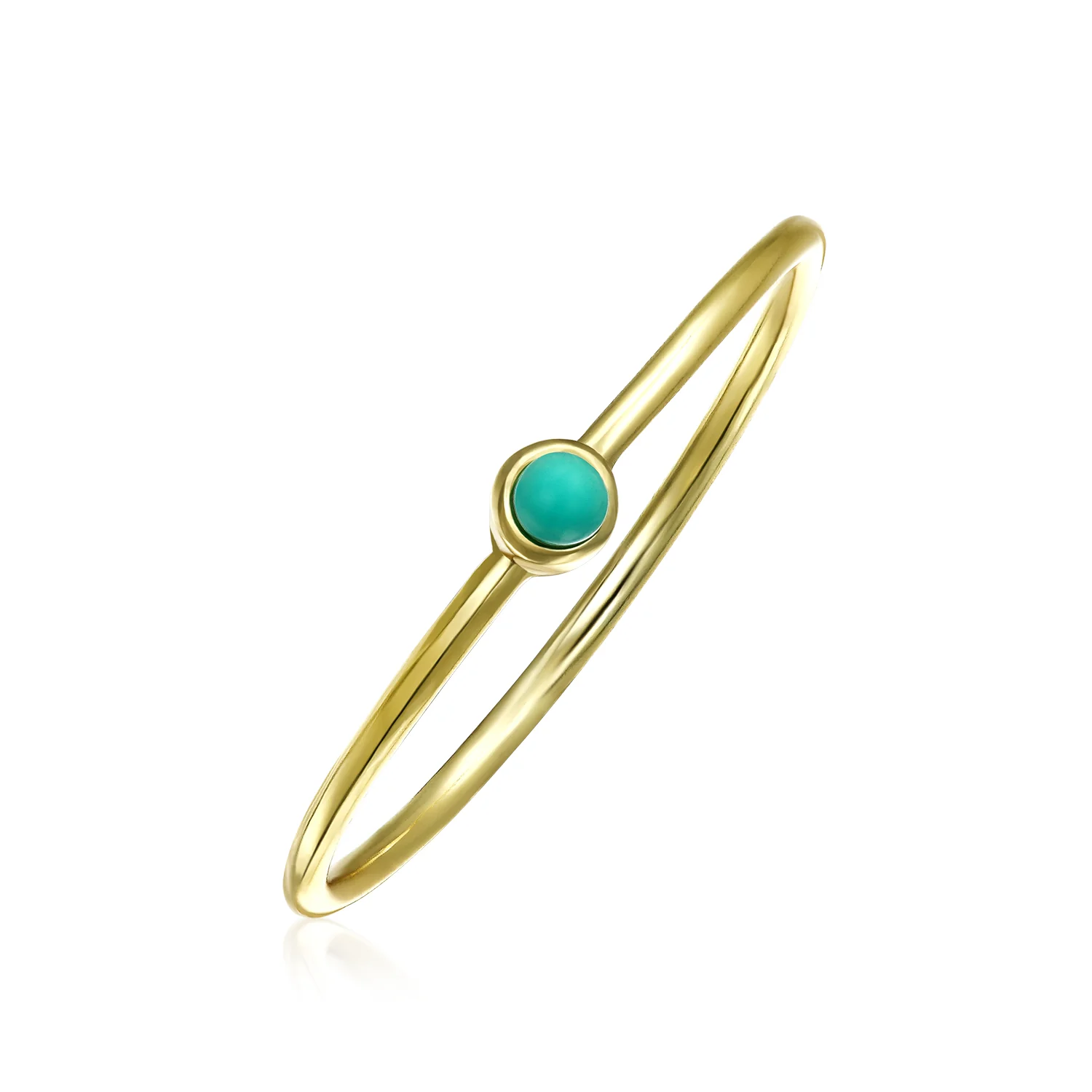 Mini Round Turquoise 14K Gold Plated Silver Western Midi Knuckle Ring