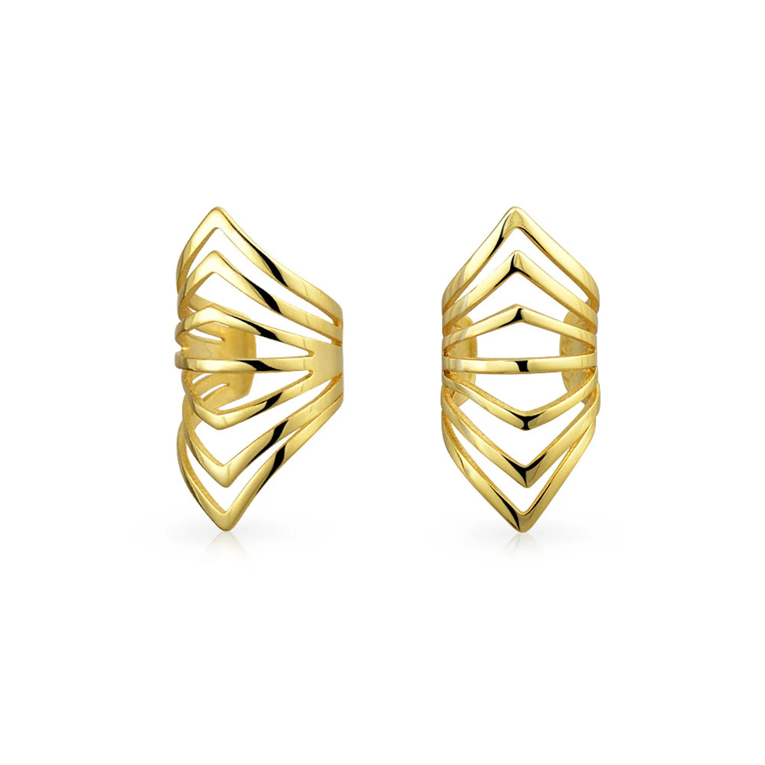 Minimalist Chevron Ear Cuff Cartilage Clip Wrap Helix Non-Pierced Gold Plated