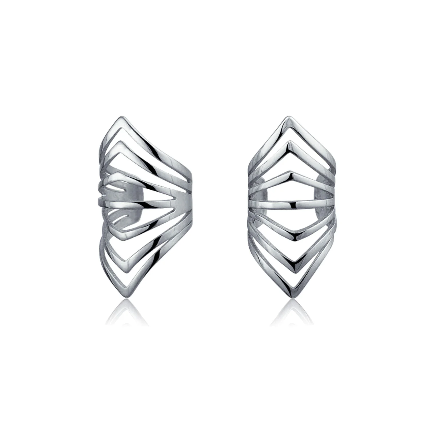 Minimalist Chevron Ear Cuff Cartilage Clip Wrap Helix Non-Pierced Gold Plated - Image 2