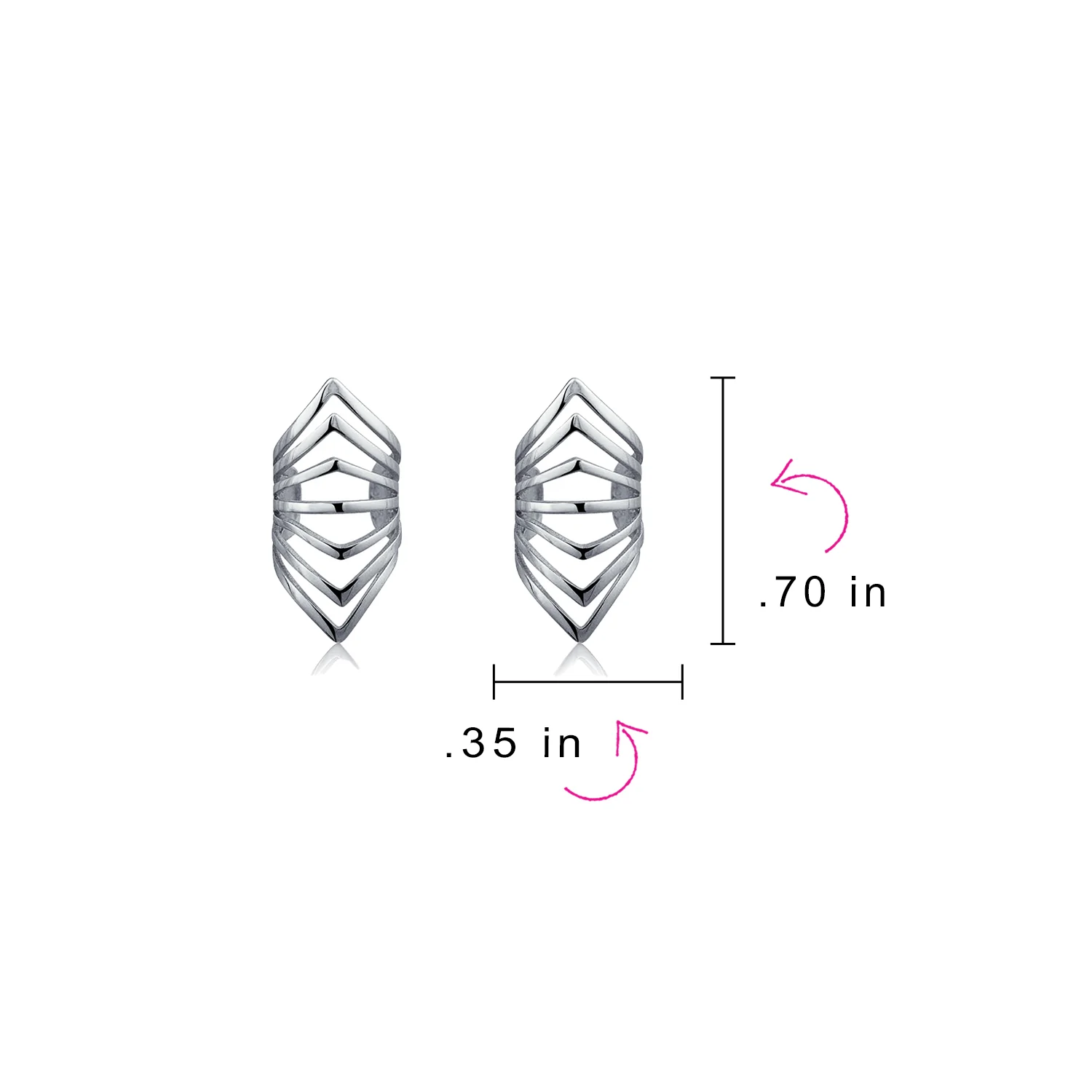 Minimalist Chevron Ear Cuff Cartilage Clip Wrap Helix Non-Pierced Gold Plated - Image 8