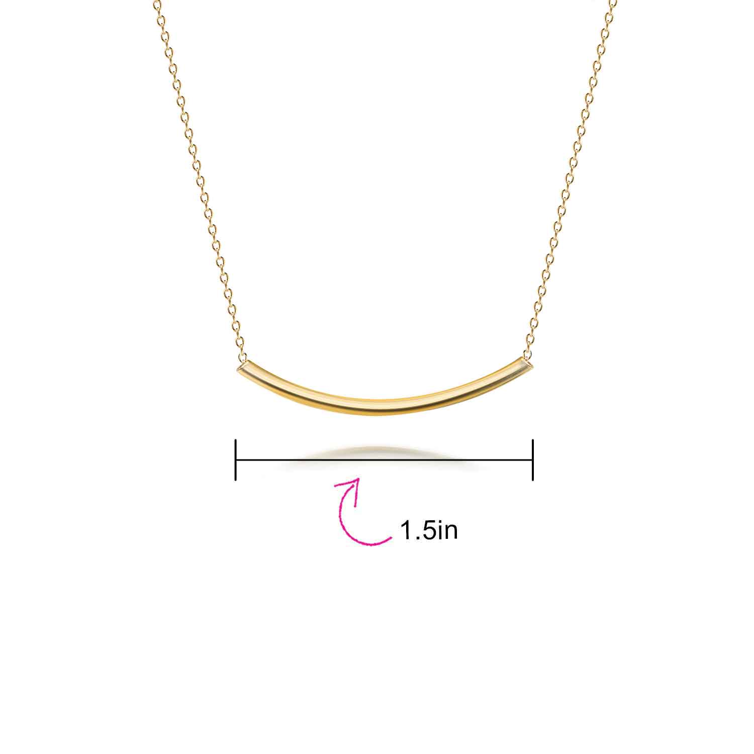 Minimalist Curved Bar Pendant Necklace in 14K Rose Gold Plated Sterling Silver - Image 7