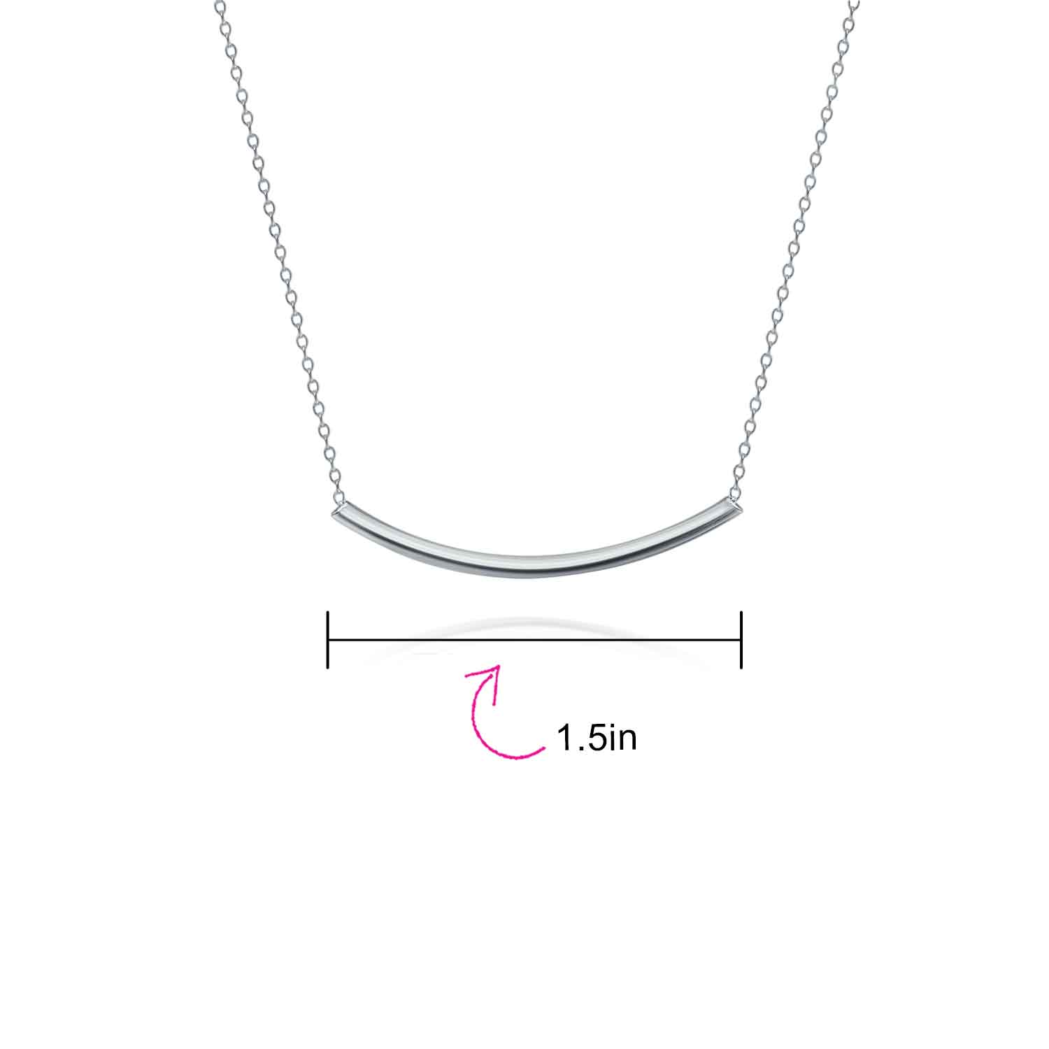 Minimalist Curved Bar Pendant Necklace in 14K Rose Gold Plated Sterling Silver - Image 9