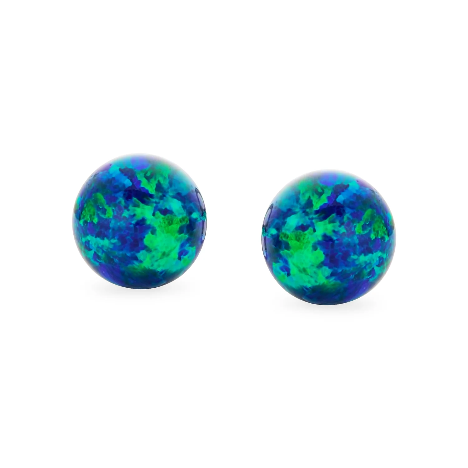 Minimalist Drop Ball Earrings Opalescent Opal Beads - October Birthstone 6MM - Image 10