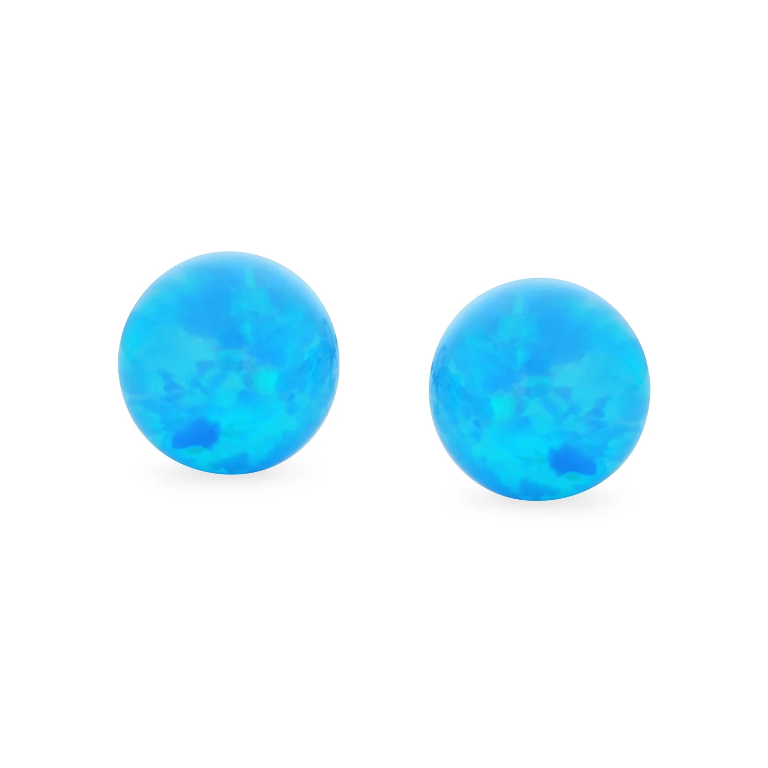 Minimalist Drop Ball Earrings Opalescent Opal Beads - October Birthstone 6MM - Image 11