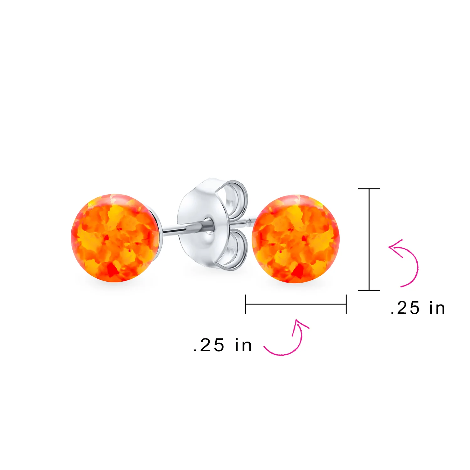 Minimalist Drop Ball Earrings Opalescent Opal Beads - October Birthstone 6MM - Image 20