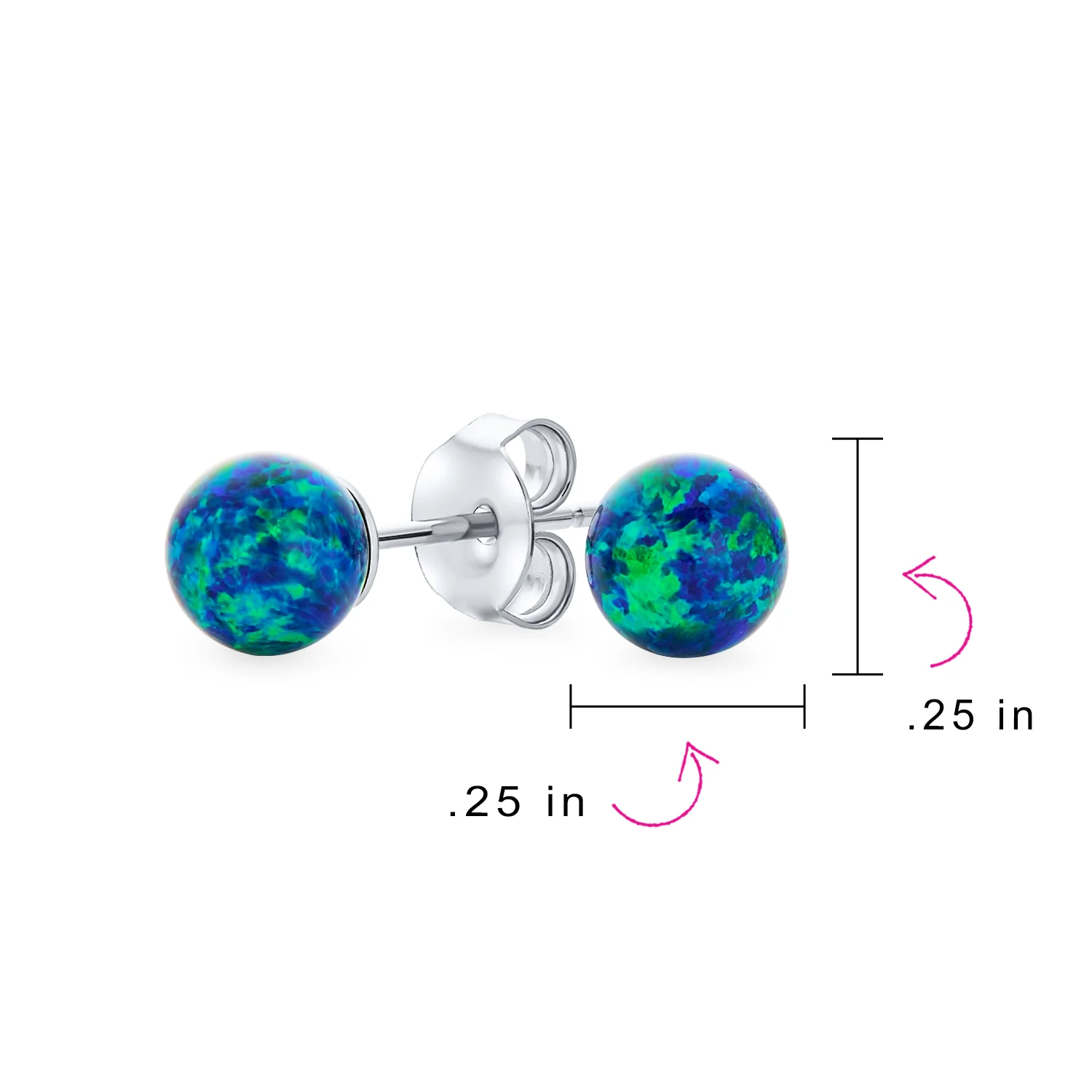 Minimalist Drop Ball Earrings Opalescent Opal Beads - October Birthstone 6MM - Image 22