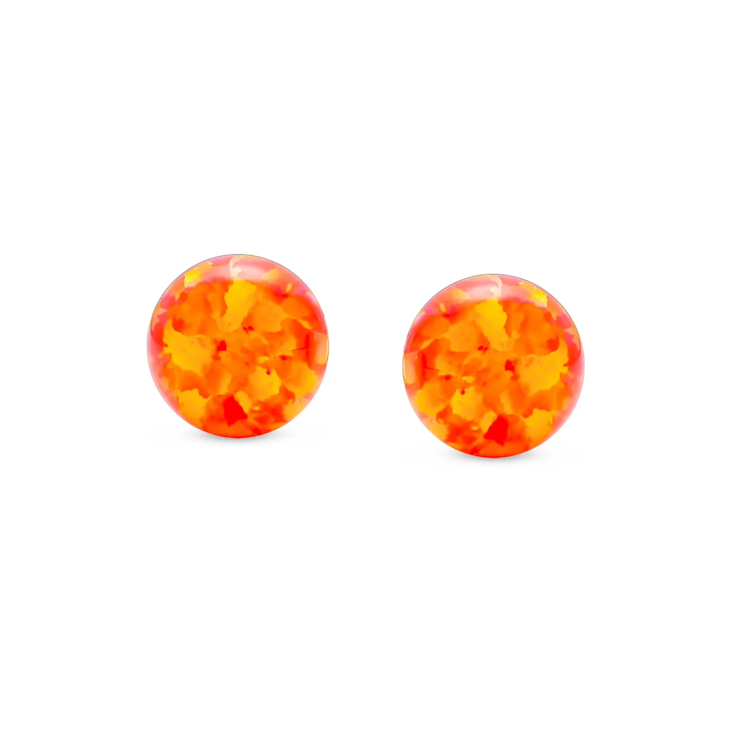 Minimalist Drop Ball Earrings Opalescent Opal Beads - October Birthstone 6MM - Image 8