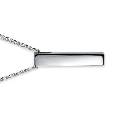 Minimalist Vertical Bar Necklace Pendant Solid .925 Sterling Silver - Image 4