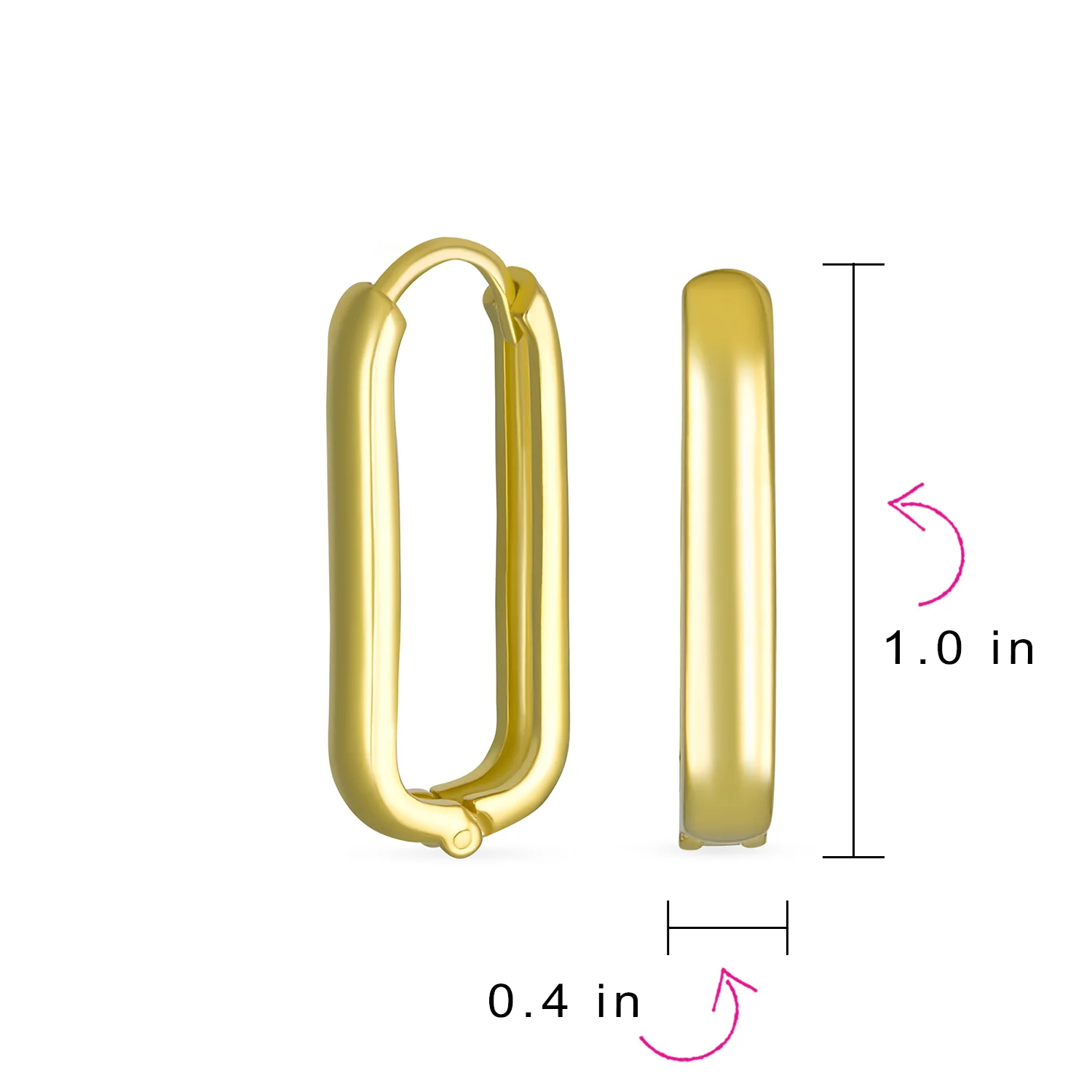 Minimalist Geometric CZ Hoop Earrings in Gold-Plated Sterling Silver - Image 7