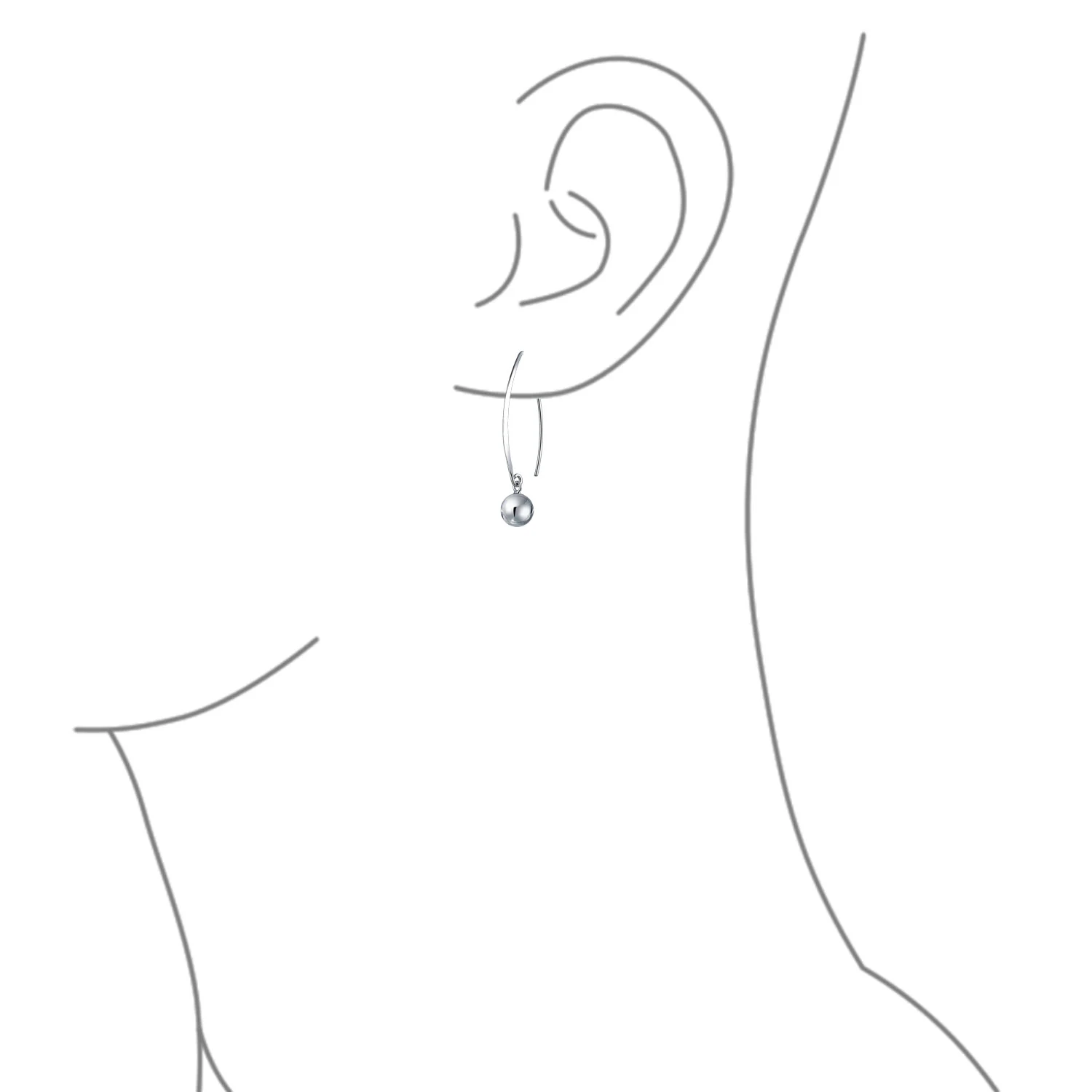 Minimalist Geometric Dangle Earrings 14K Gold Plated Sterling Silver 8MM Bead - Image 5
