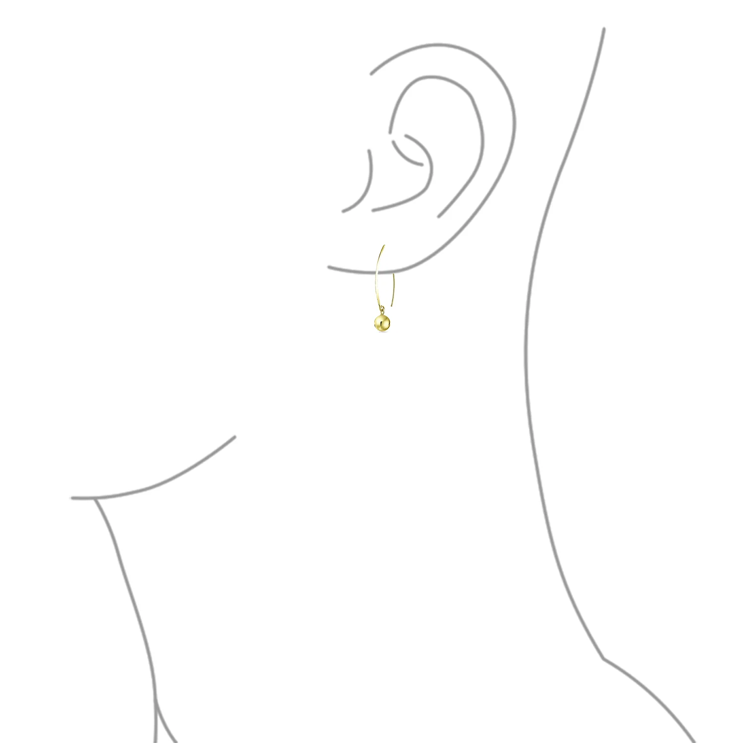 Minimalist Geometric Dangle Earrings 14K Gold Plated Sterling Silver 8MM Bead - Image 6