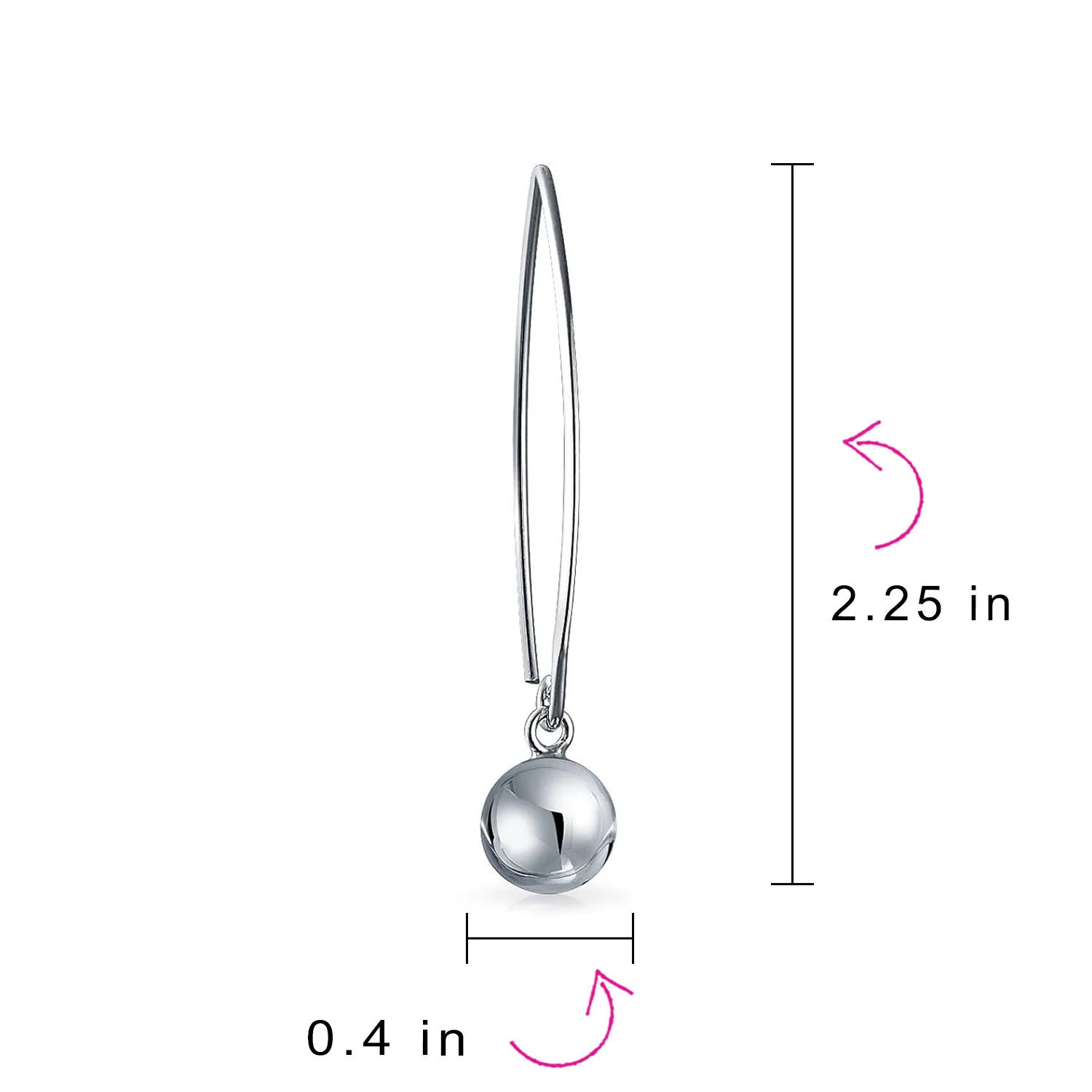 Minimalist Geometric Dangle Earrings 14K Gold Plated Sterling Silver 8MM Bead - Image 7