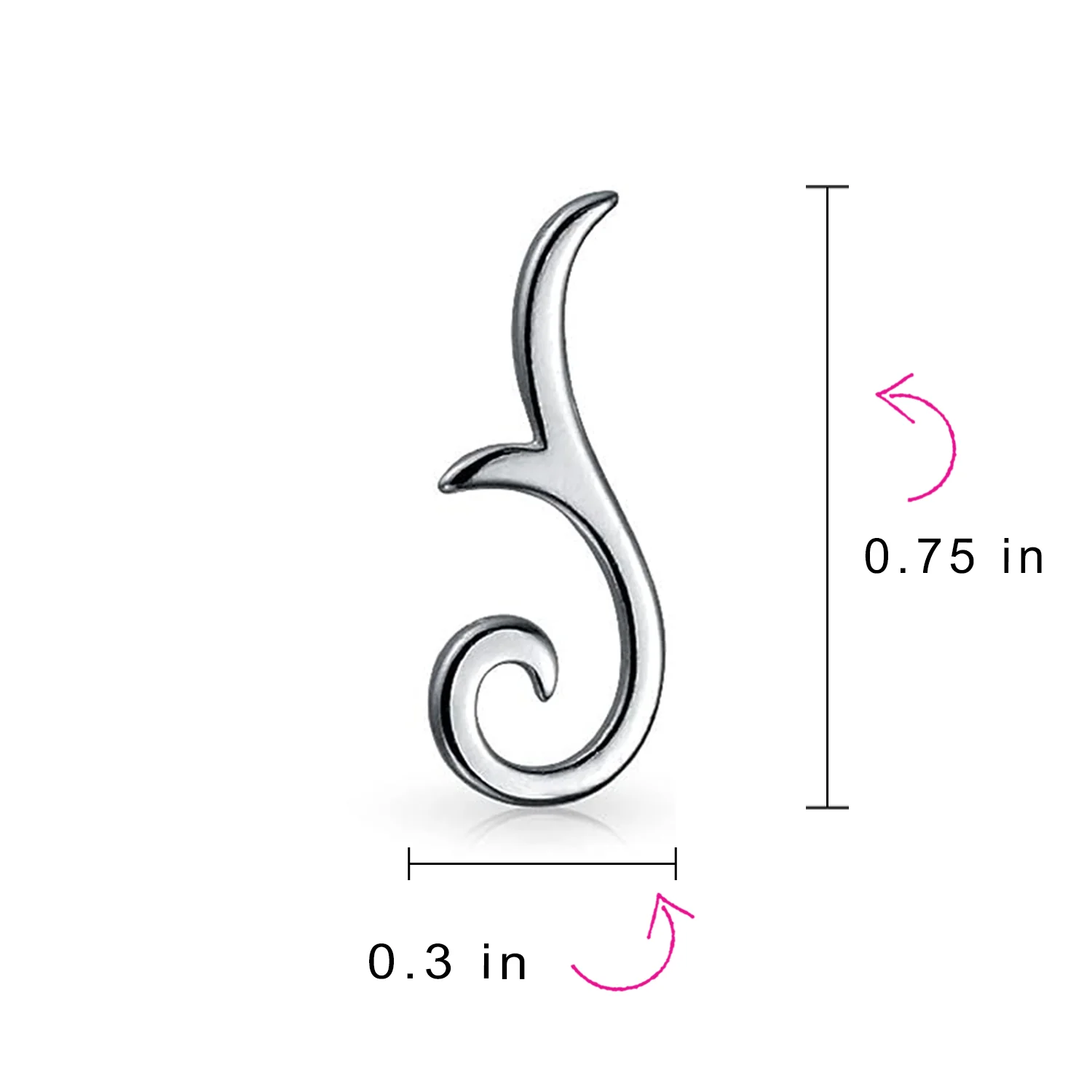Scroll Design Ear Pin Crawlers Climber Earrings Gold Plated .925 Sterling Silver - Image 10