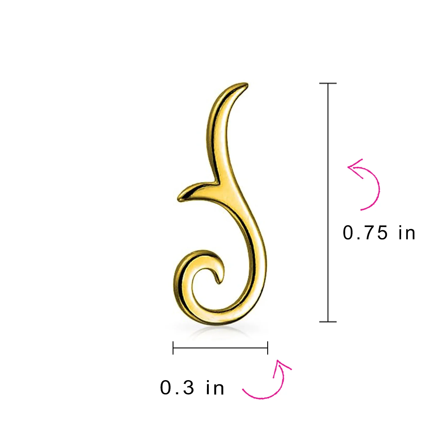 Scroll Design Ear Pin Crawlers Climber Earrings Gold Plated .925 Sterling Silver - Image 11