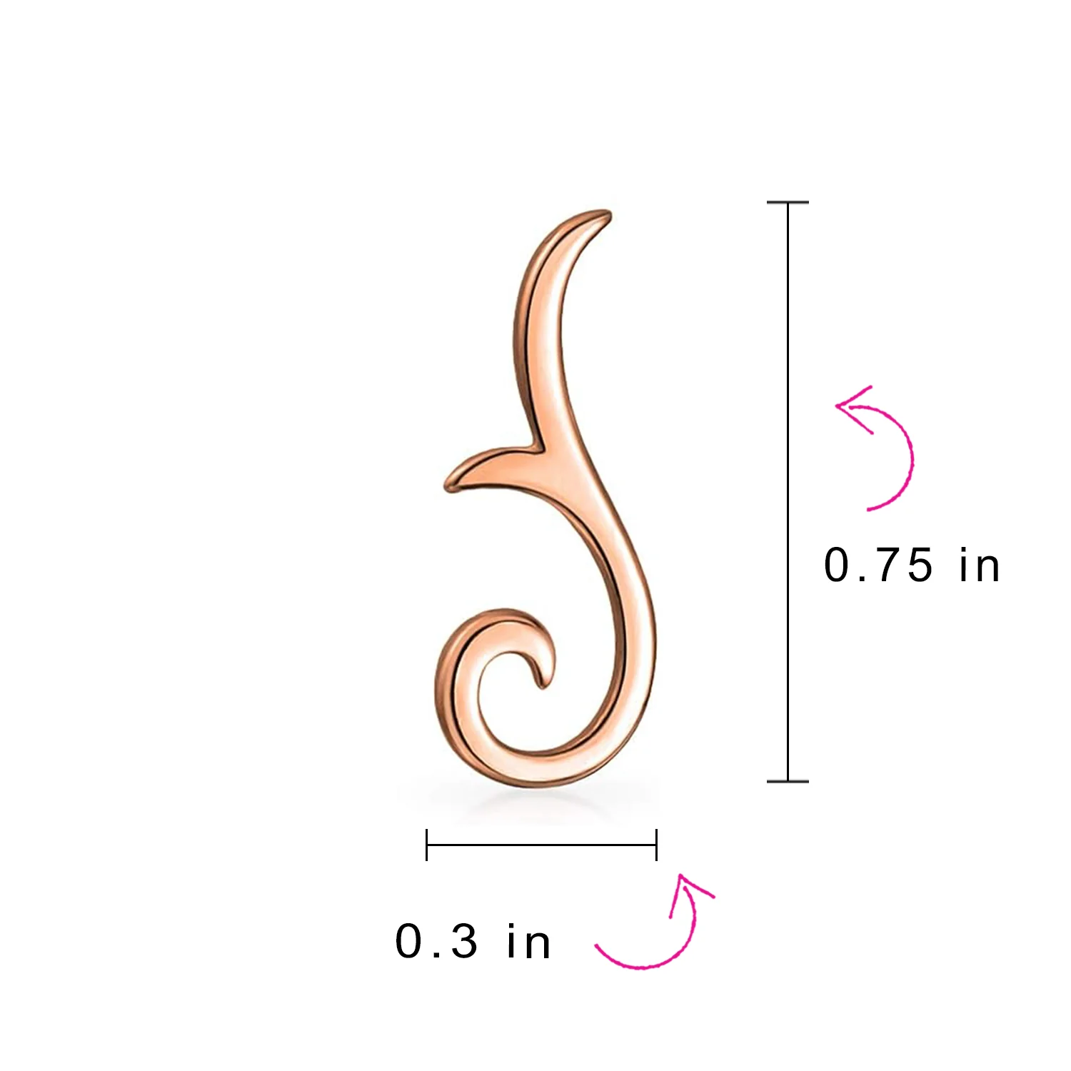Scroll Design Ear Pin Crawlers Climber Earrings Gold Plated .925 Sterling Silver - Image 12