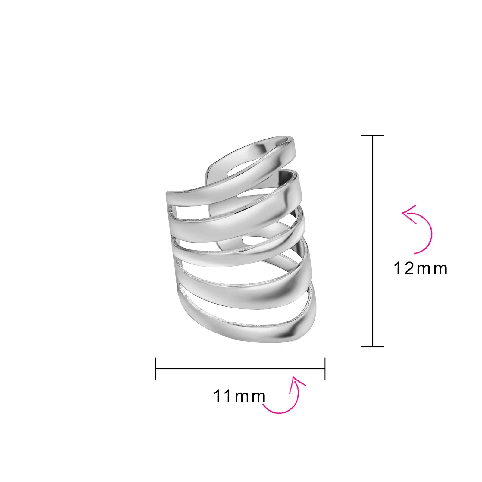 Set of 2 Geometric Ear Cuff Cartilage Clip Wrap Helix Earrings Gold Plated - Image 4