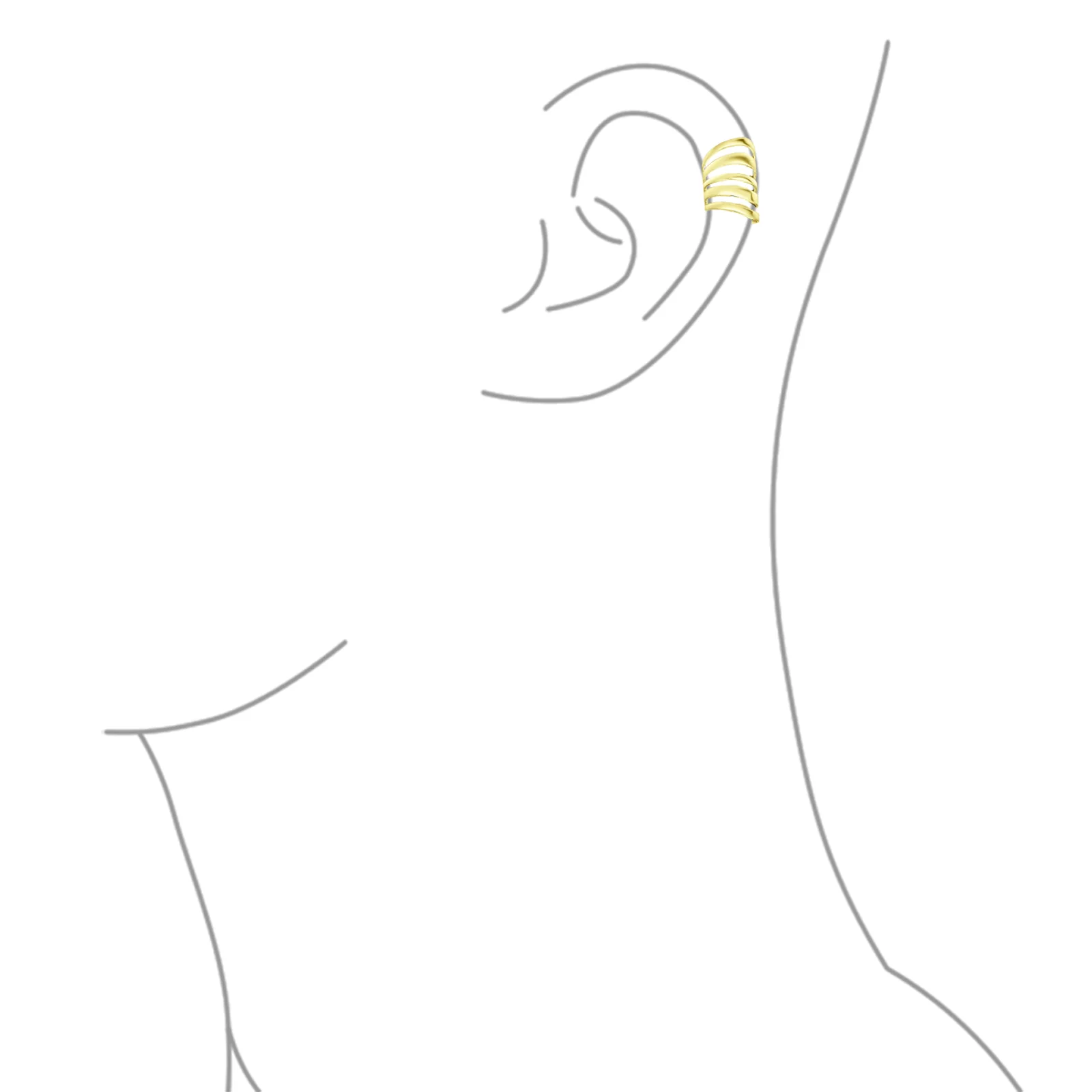 Minimalist Geometric Ear Cuff Cartilage Clip Wrap Helix Earrings Rose Gold Silver - Image 4