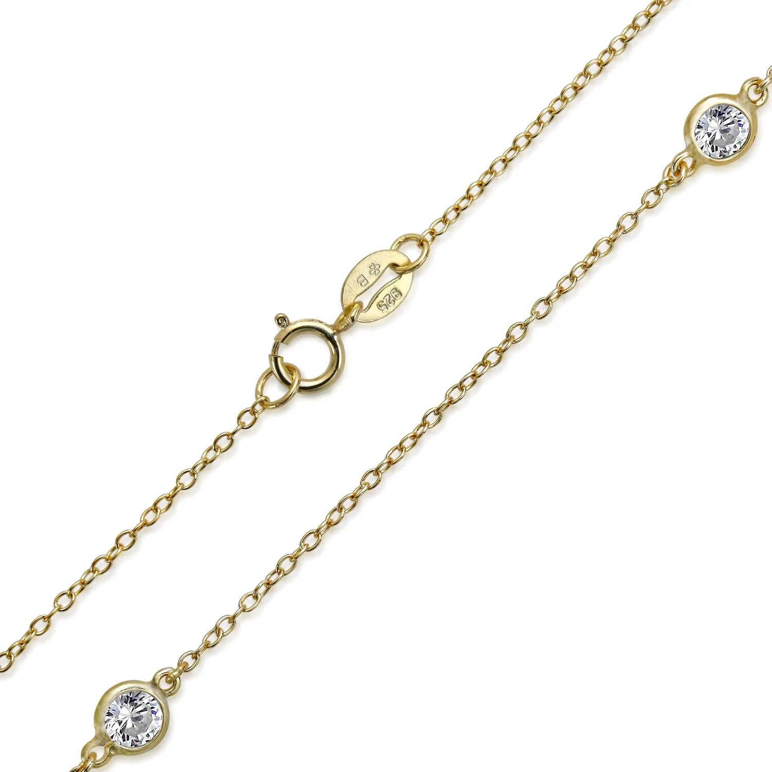 Minimalist Simple Wrap CZ By The Inch Tin Cup Chain Necklace Sterling Silver - Image 5