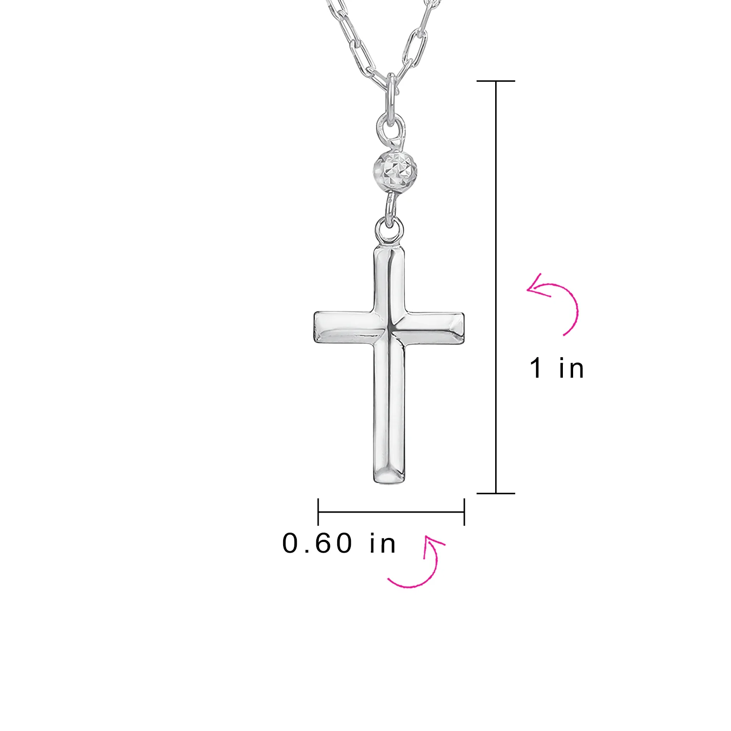 Minimalist Petite Religious Pendant Necklace Cross and CZ Accent Sterling Silver - Image 4