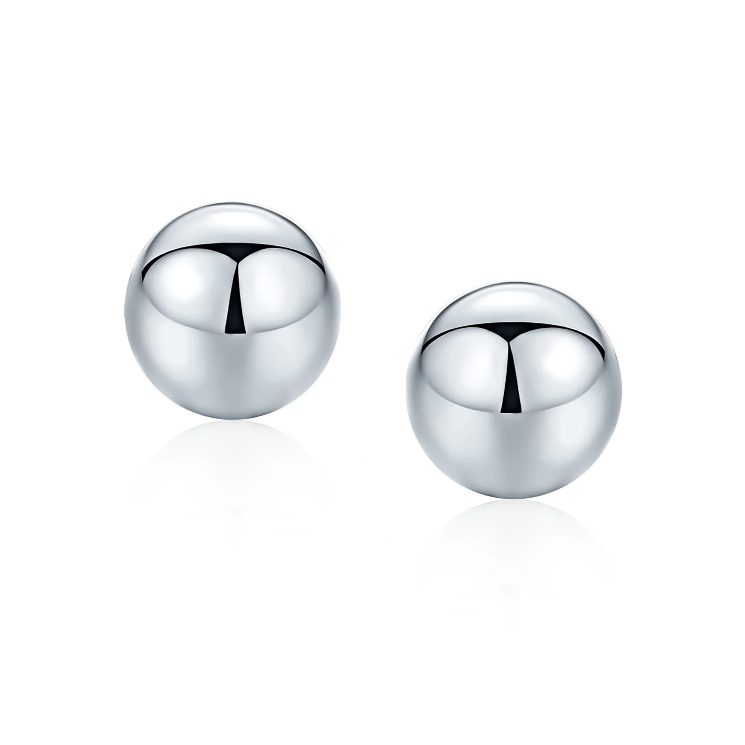 Set of Two Minimalist Drop Ball Earrings in Sterling Silver 2-10 MM Sizes - Image 10