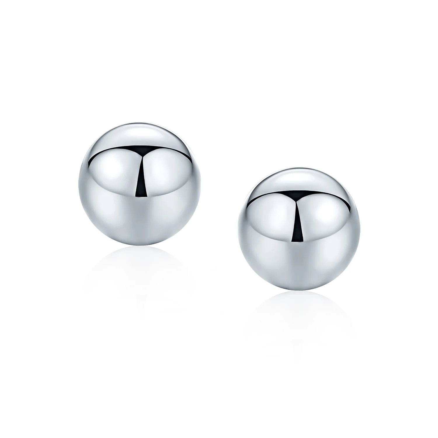 Set of Two Minimalist Drop Ball Earrings in Sterling Silver 2-10 MM Sizes - Image 17