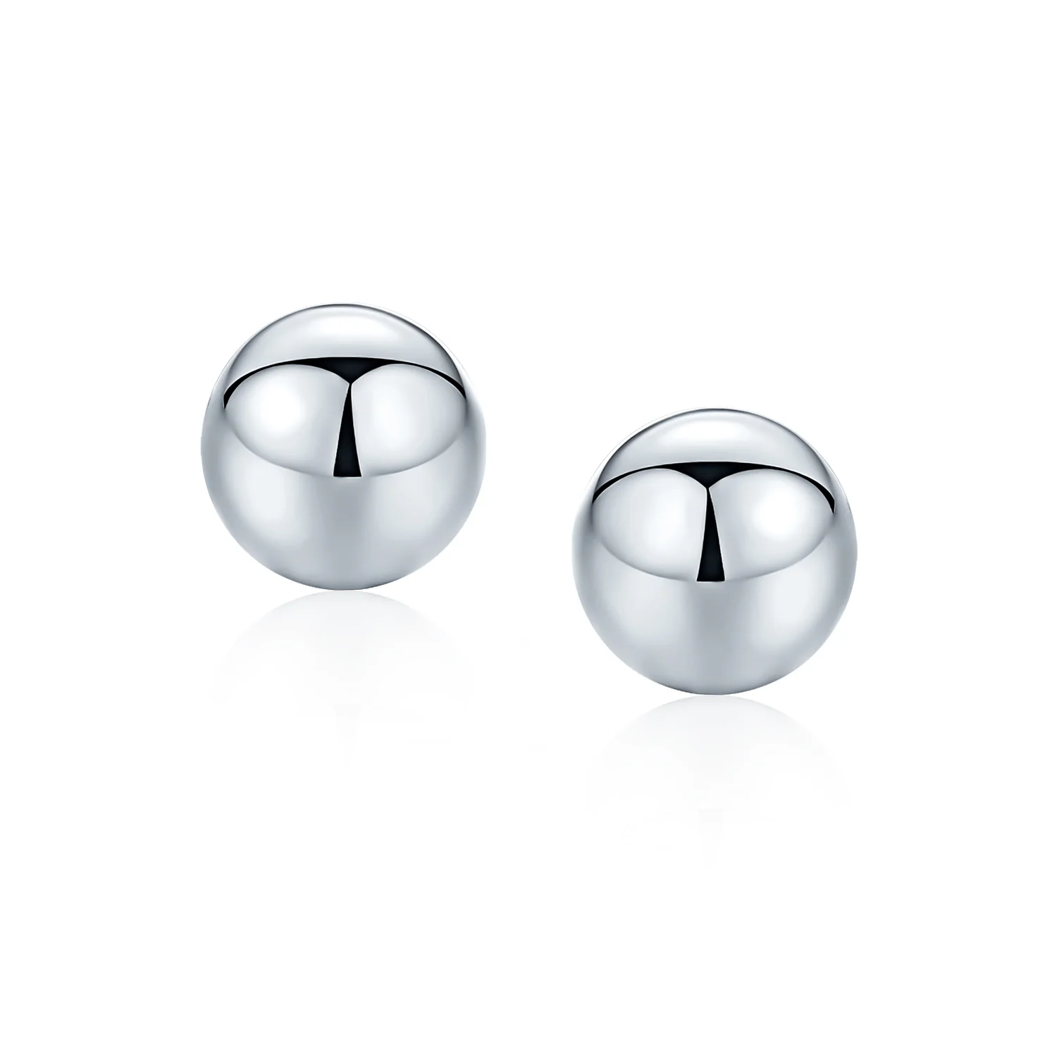 Set of Two Minimalist Drop Ball Earrings in Sterling Silver 2-10 MM Sizes - Image 5