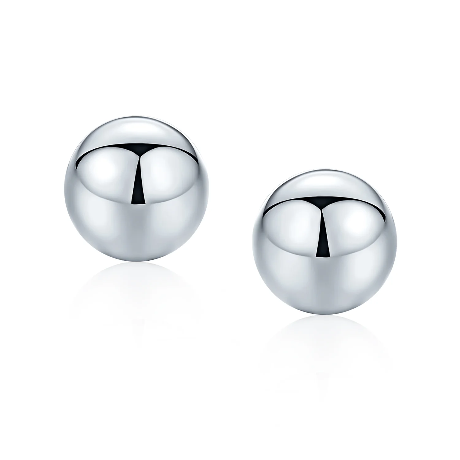 Set of Two Minimalist Drop Ball Earrings in Sterling Silver 2-10 MM Sizes - Image 7