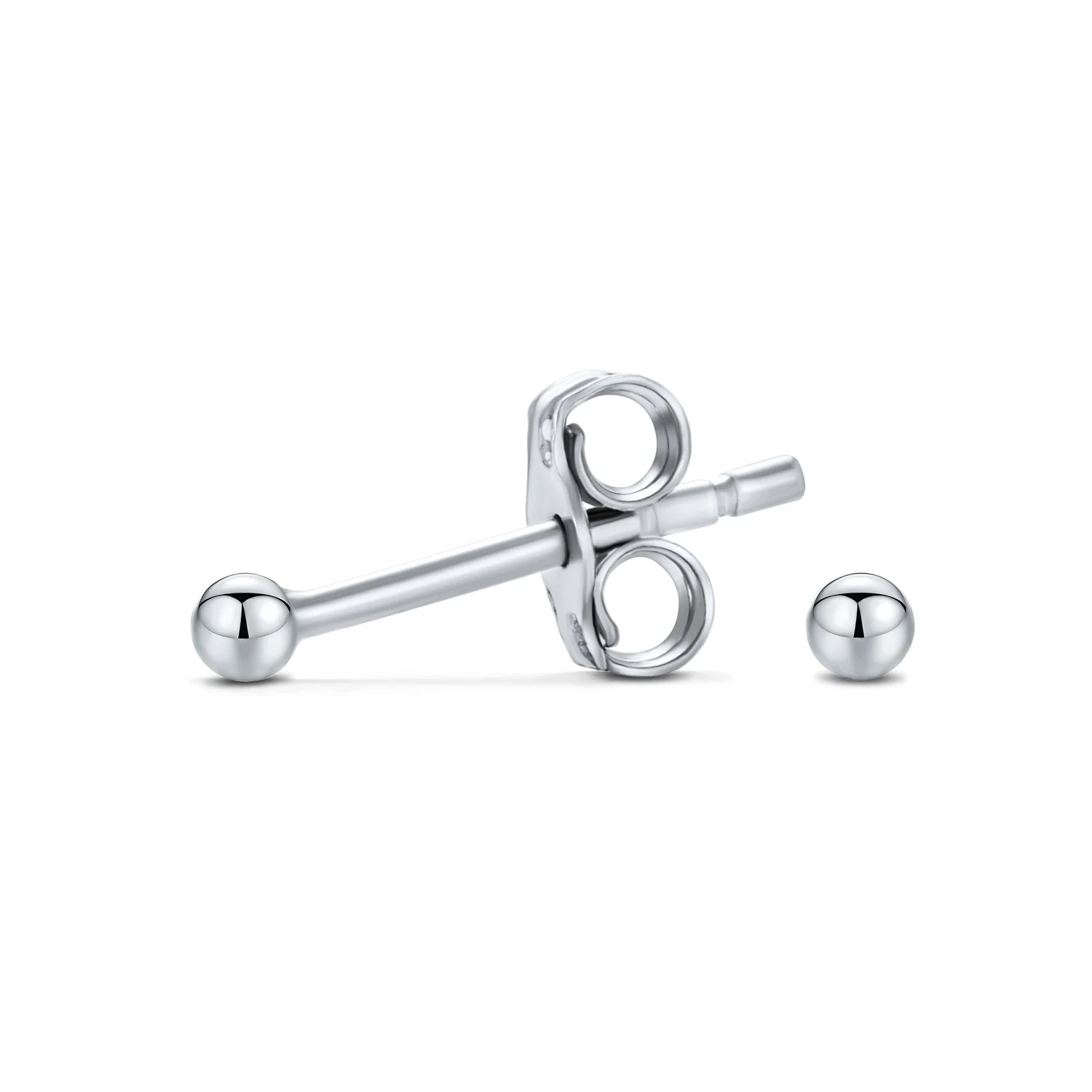 Set of Two Minimalist Drop Ball Earrings in Sterling Silver 2-10 MM Sizes - Image 8