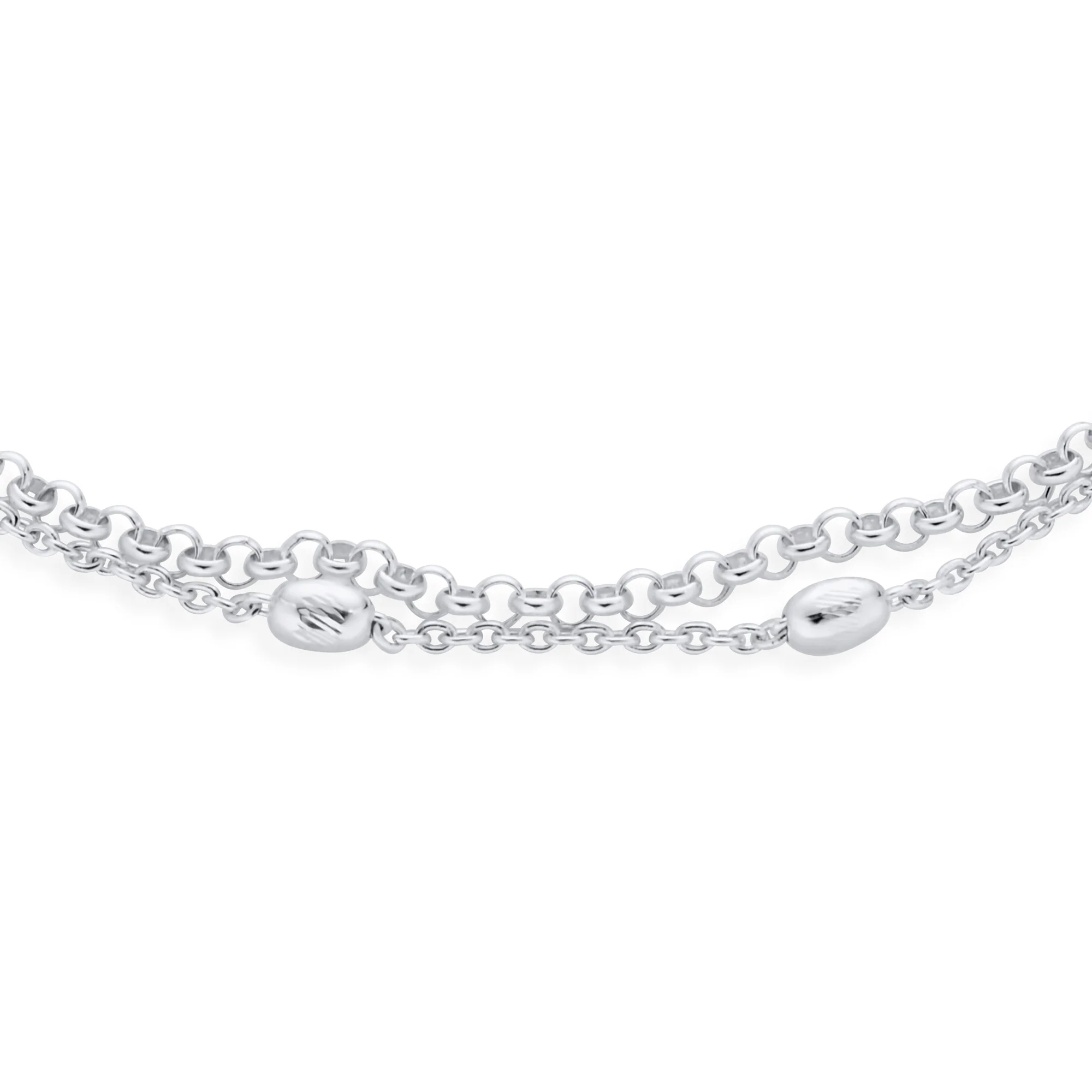 Simple Minimalist Sterling Silver Anklet Ankle Bracelet with Oval Beads 9 Inch - Image 3