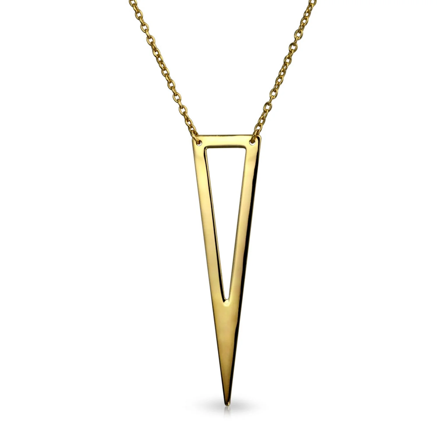 Minimalist Triangle Geometric Pendant Necklace in Sterling Silver