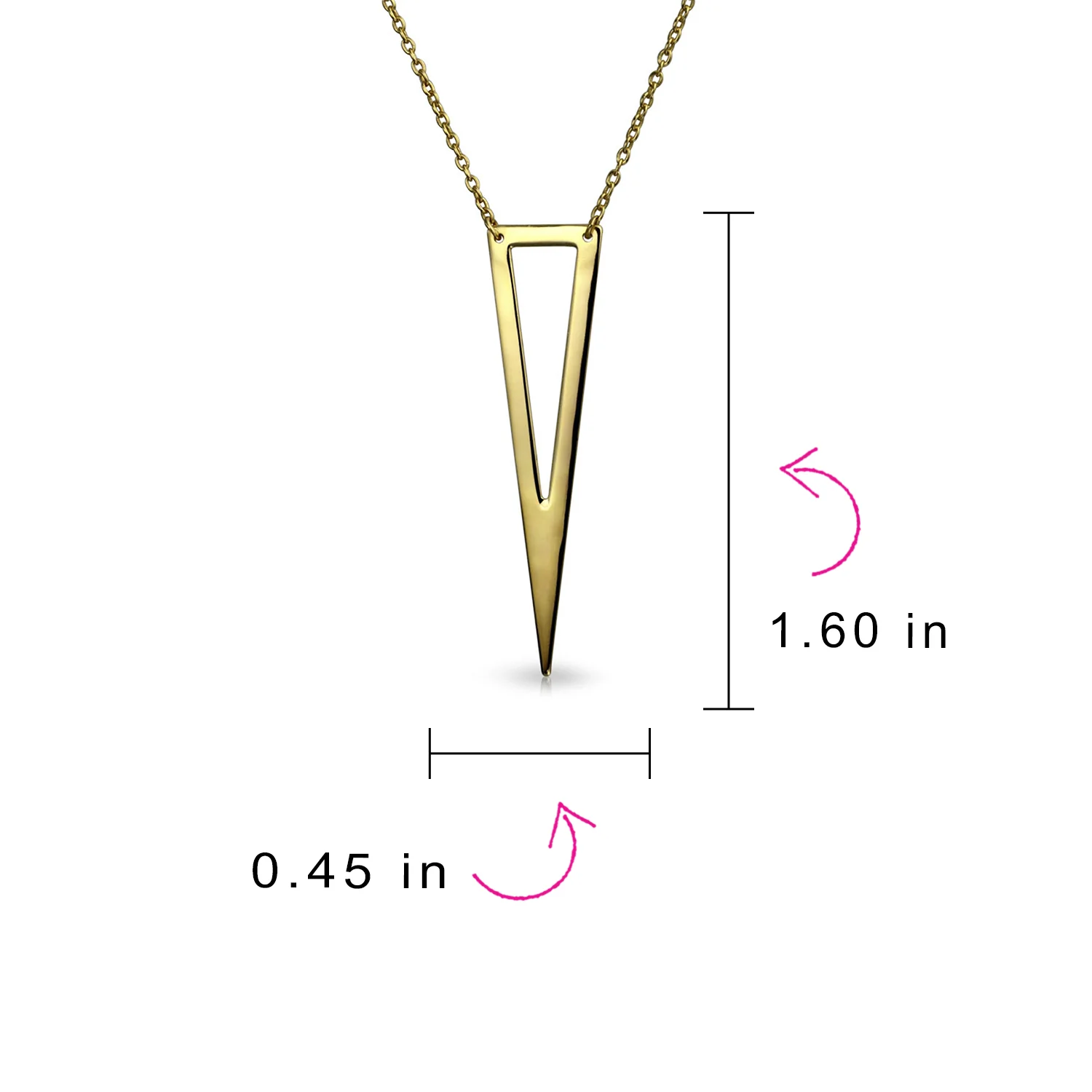 Minimalist Triangle Geometric Pendant Necklace in Sterling Silver - Image 5