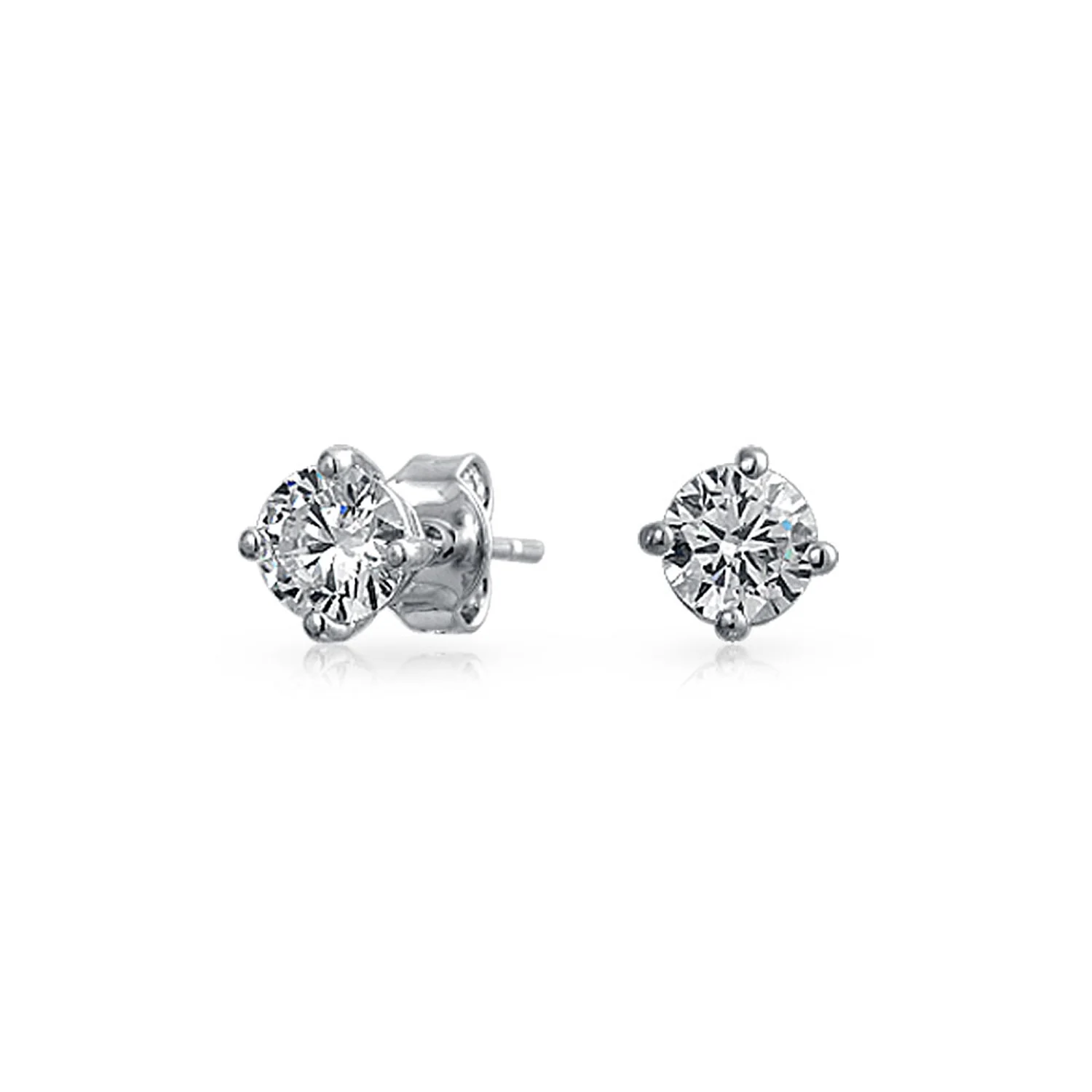 Graduated Cubic Zirconia CZ Stud with Long Linear Jacket Removable Earrings - Image 3