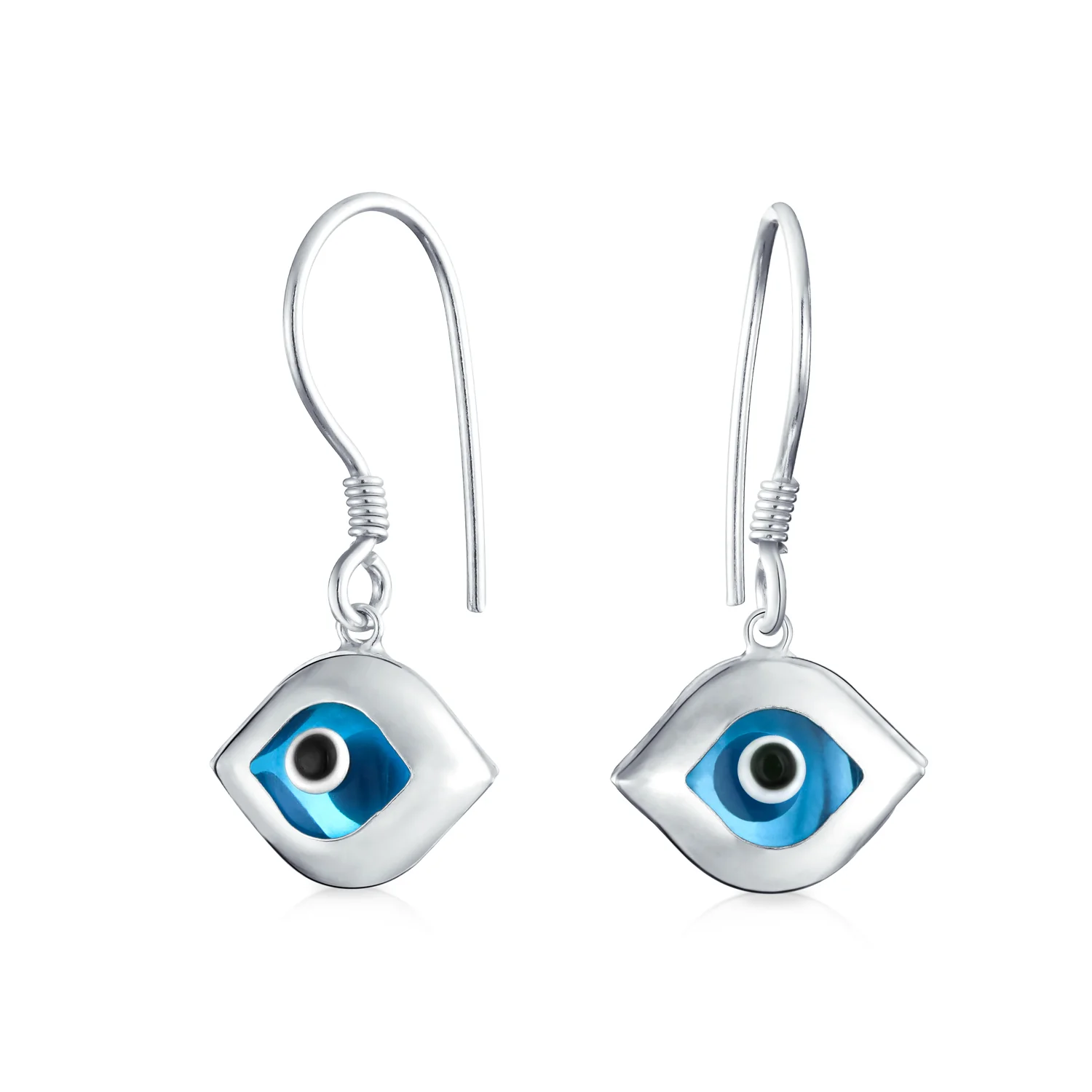 Multicolor Evil Eye Bracelet & Blue Nazar Dangle Earrings Set Sterling Silver - Image 4