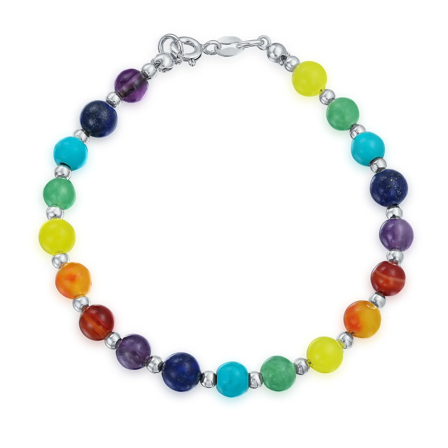 Multicolor Healing Gemstone Strand Bracelet for Yoga & Meditation - Image 2