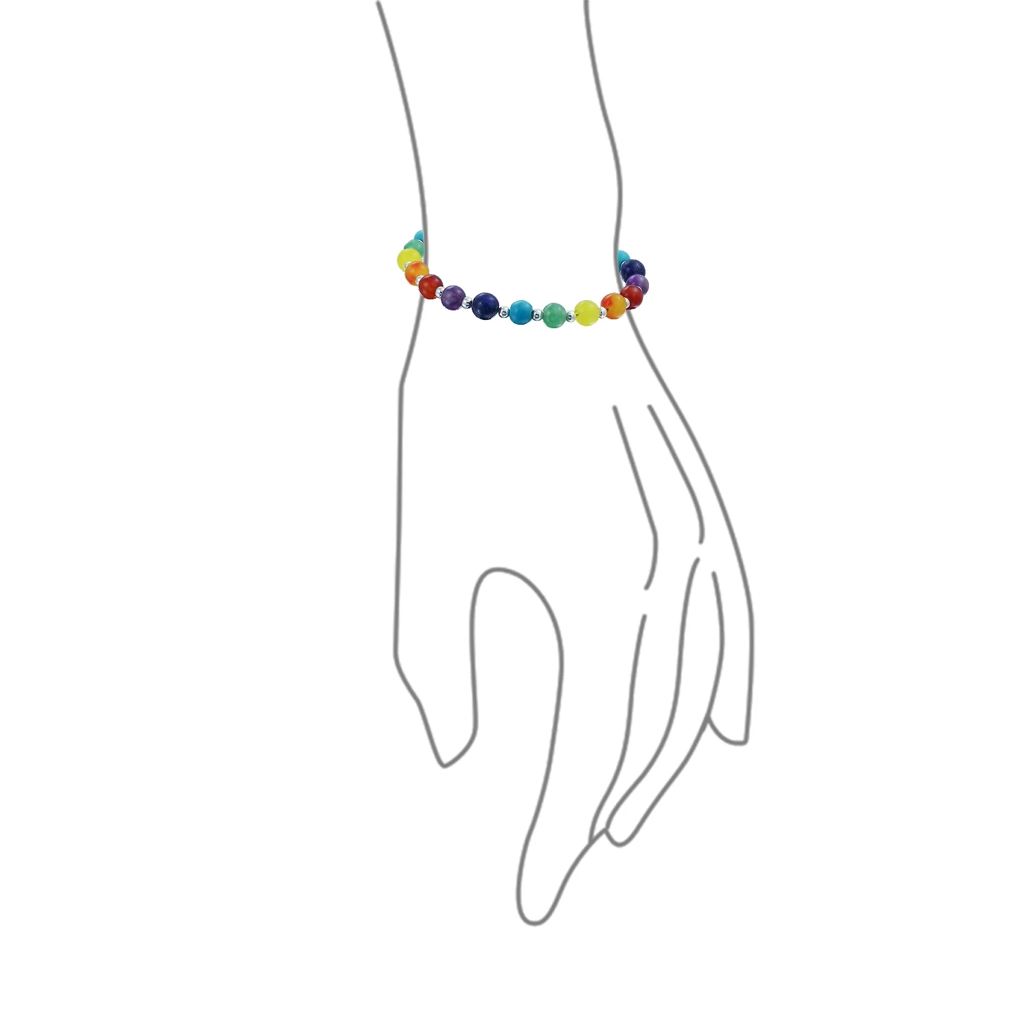 Multicolor Healing Gemstone Strand Bracelet for Yoga & Meditation - Image 3
