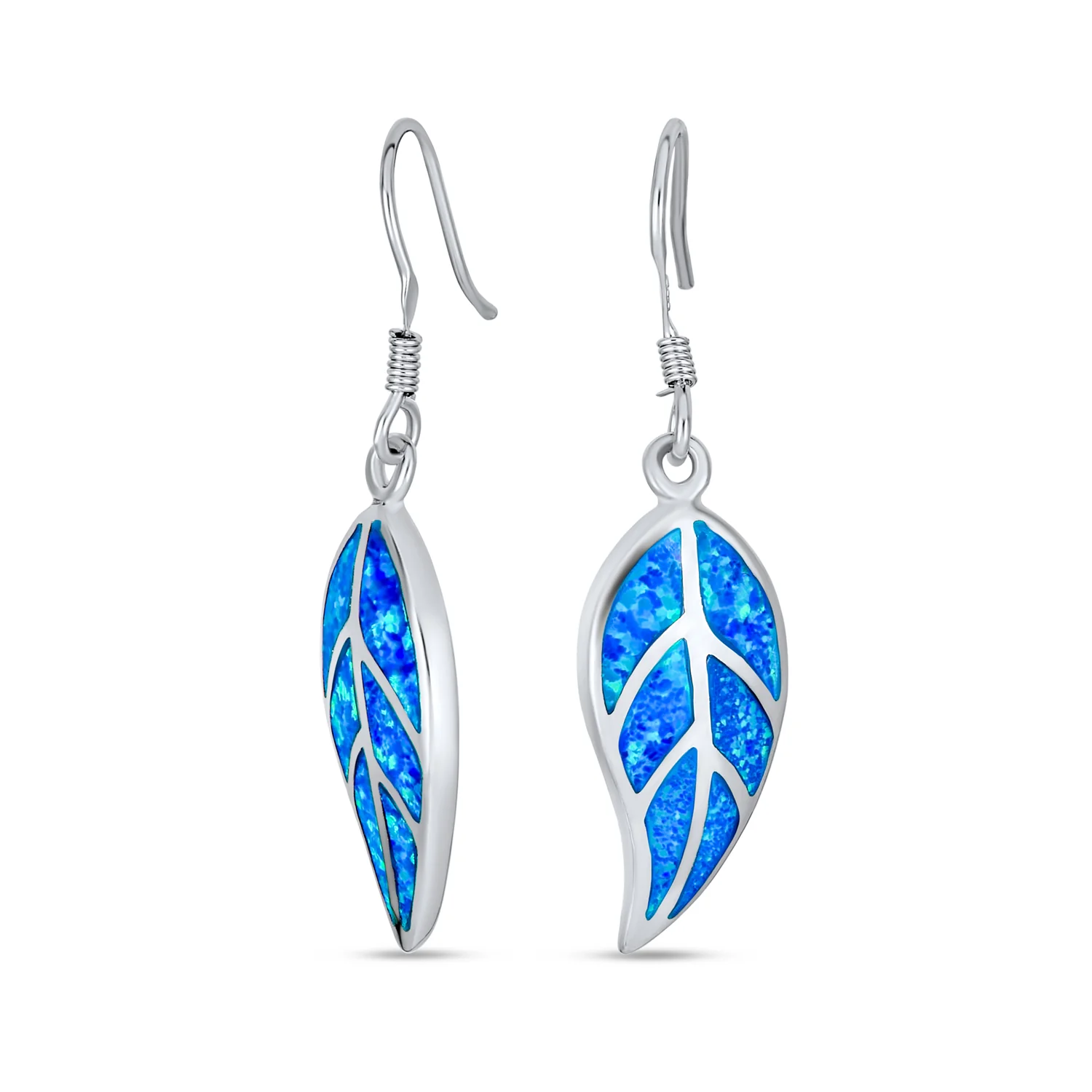 Native American Inspired Dangle Gemstone Earrings with Opal Inlay - Image 2
