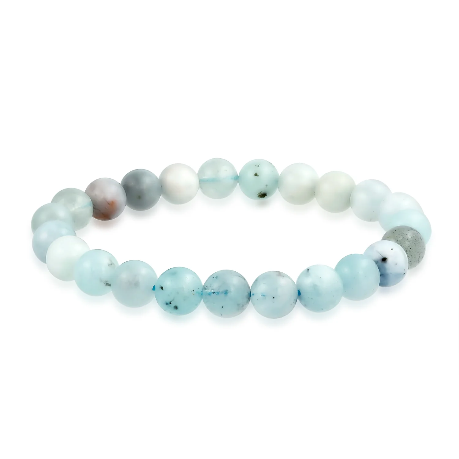 Natural Stone Multi Color Stackable Round 8MM Ball Beads Strand Stretch Bracelet - Image 14