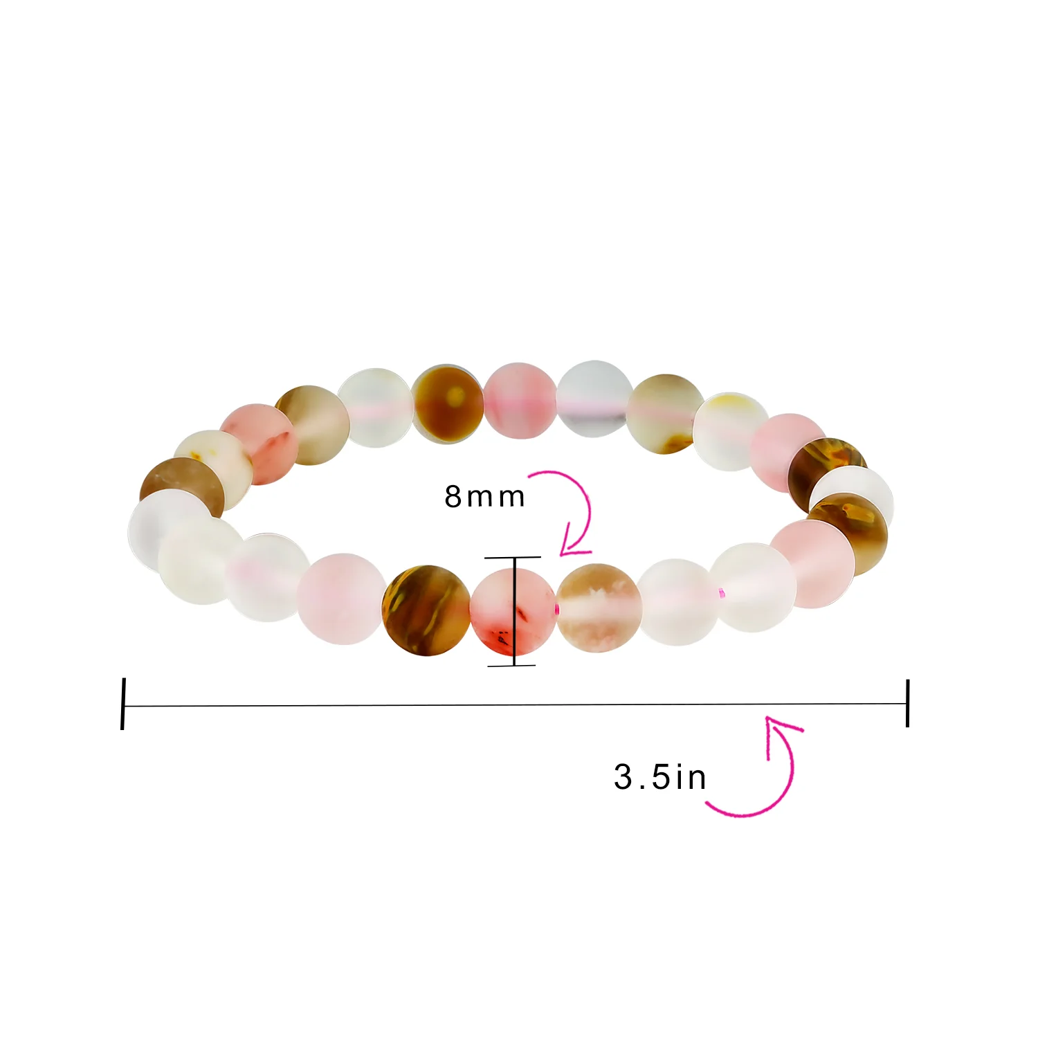 Natural Stone Multi Color Stackable Round 8MM Ball Beads Strand Stretch Bracelet - Image 44