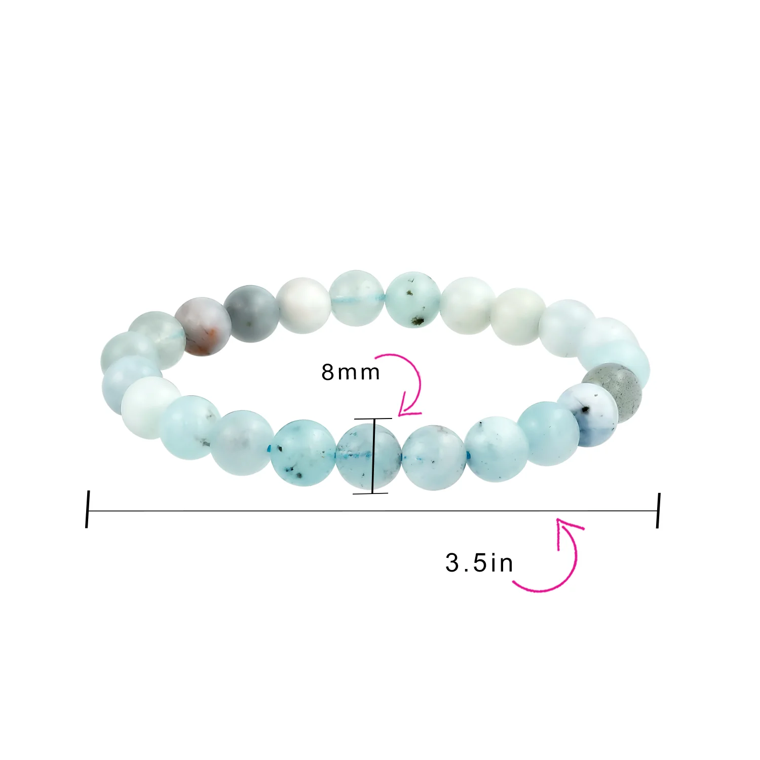 Natural Stone Multi Color Stackable Round 8MM Ball Beads Strand Stretch Bracelet - Image 52