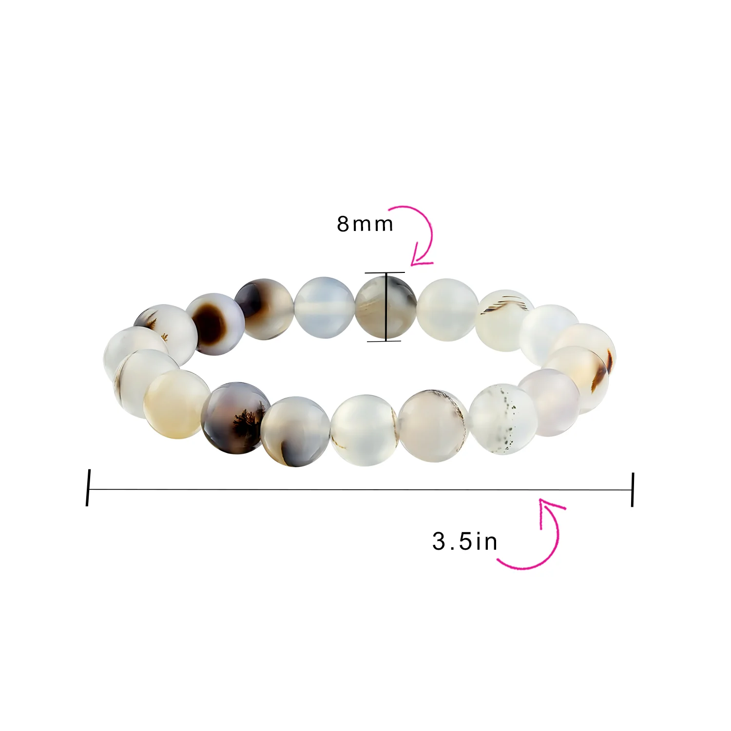 Natural Stone Multi Color Stackable Round 8MM Ball Beads Strand Stretch Bracelet - Image 56