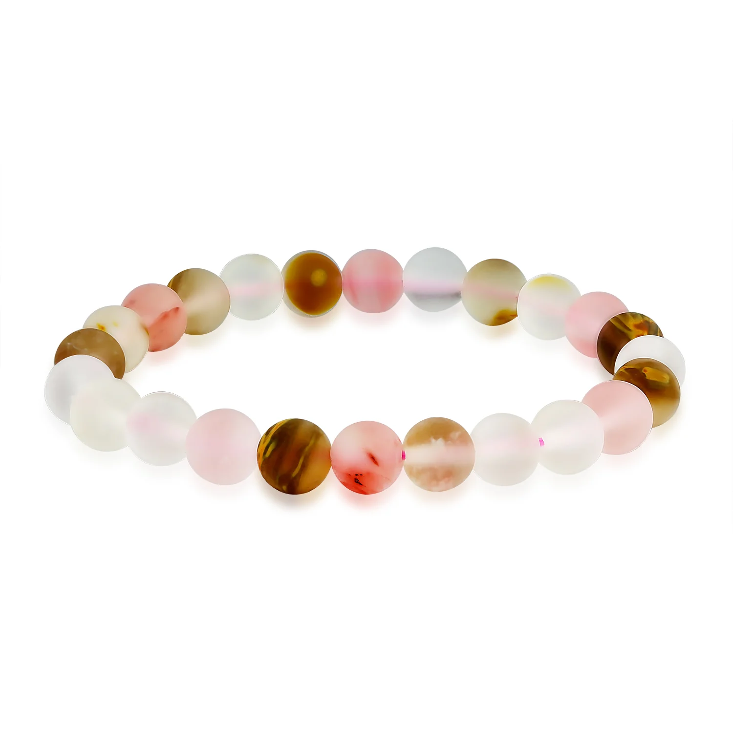Natural Stone Multi Color Stackable Round 8MM Ball Beads Strand Stretch Bracelet - Image 6