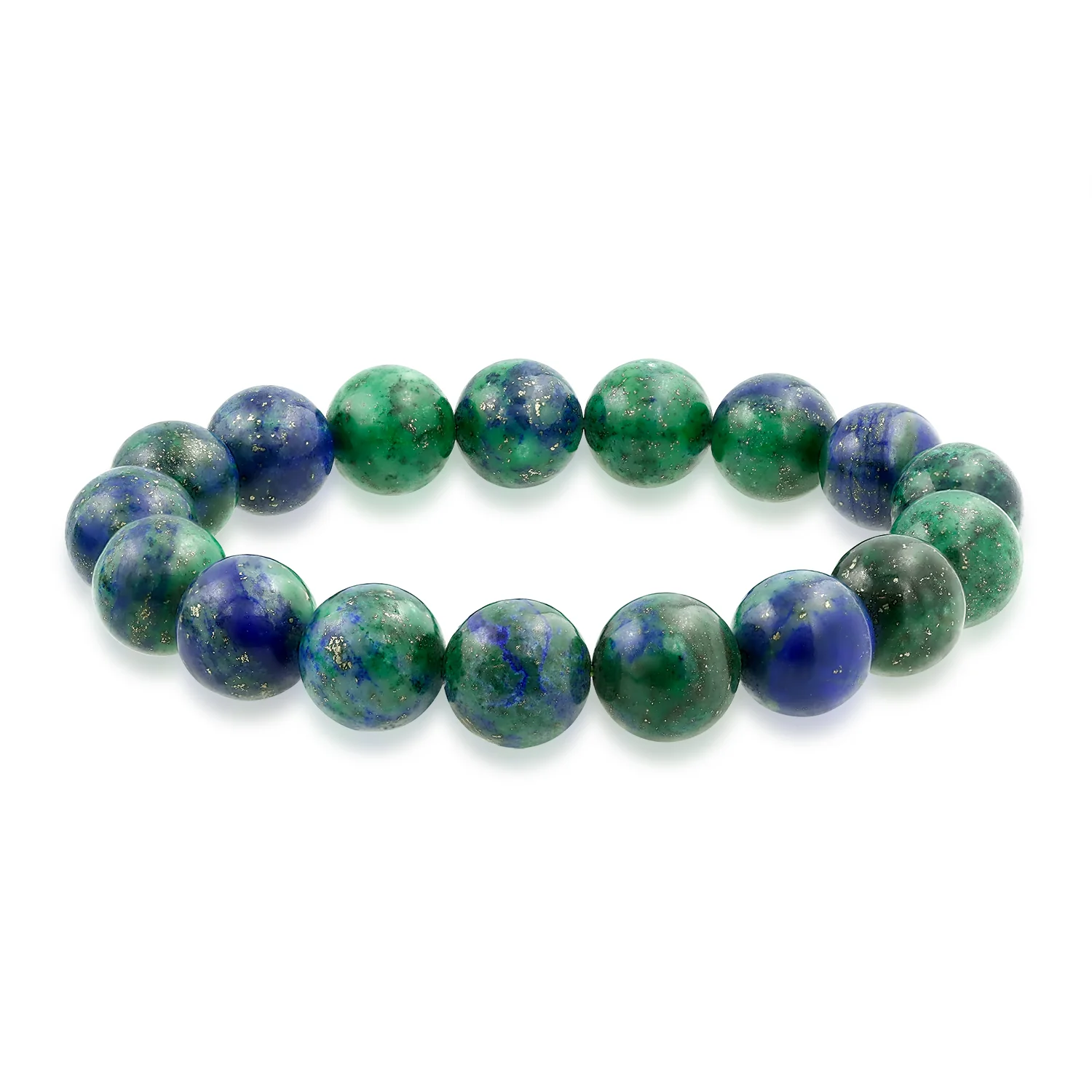 Stackable Natural Stones Multi Color 12MM Ball Bead Strand Stretch Bracelet - Image 2