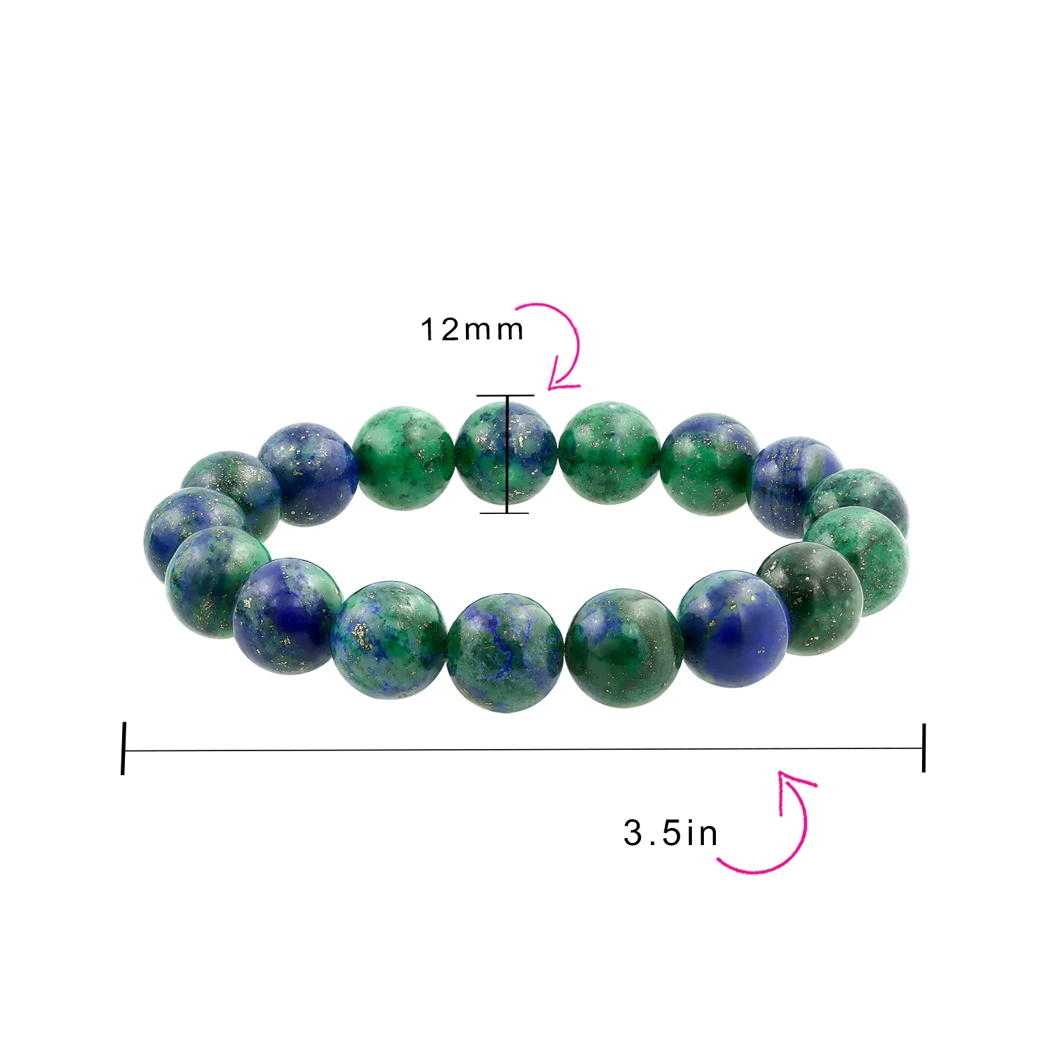 Stackable Natural Stones Multi Color 12MM Ball Bead Strand Stretch Bracelet - Image 8