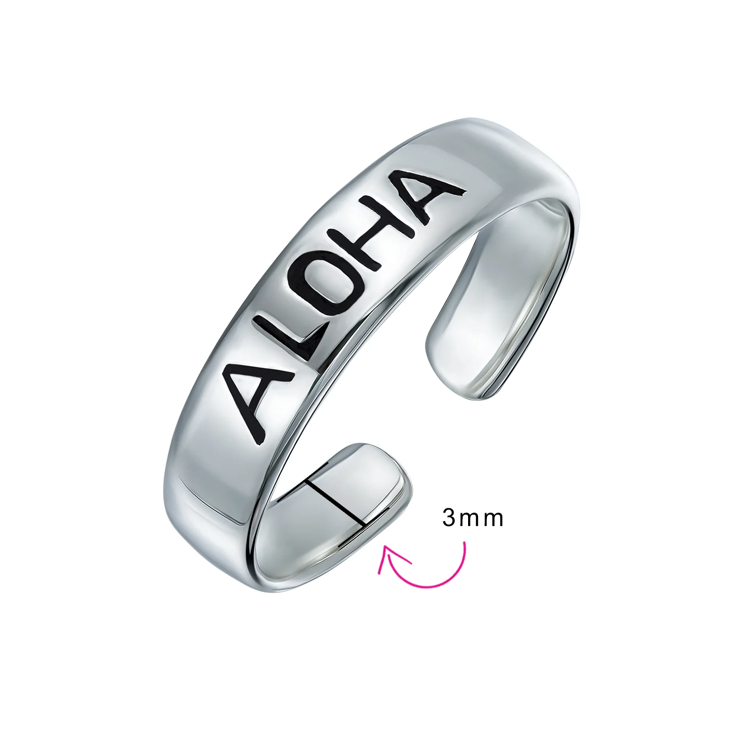 Nautical Aloha Hawaiian Beach Sterling Silver Toe Ring Midi Band - Image 4