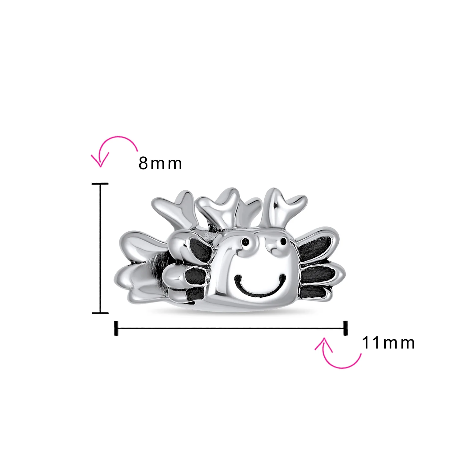 Nautical Travel Charm Bead Sterling Silver Crab for European Bracelet - Image 3