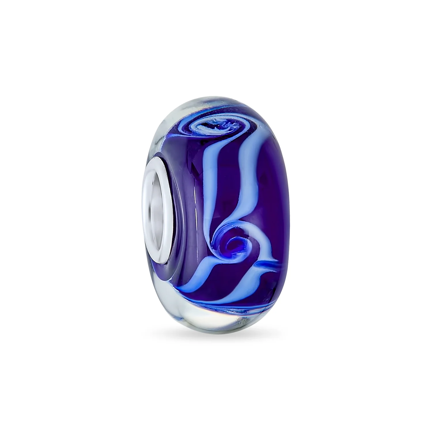 Nautical Glass Charm Bead Set Silver Core Multi-Color Murano Fish & Whale Design - Image 4