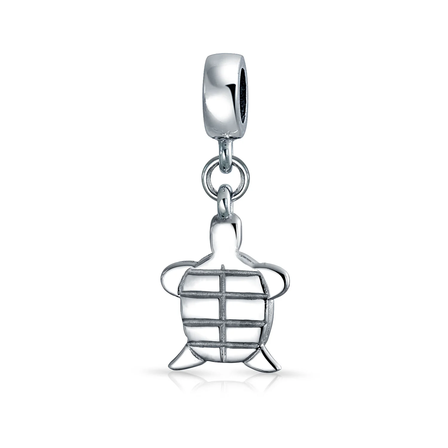 Nautical Green Turtle Dangle Charm Bead Sterling Silver for European Bracelet - Image 2