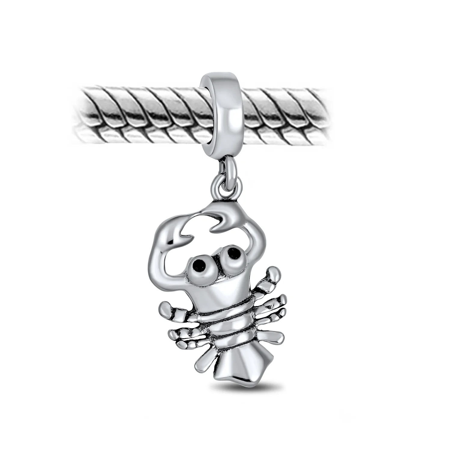Nautical Lobster Dangle Charm Bead Sterling Silver for European Bracelets - Image 3